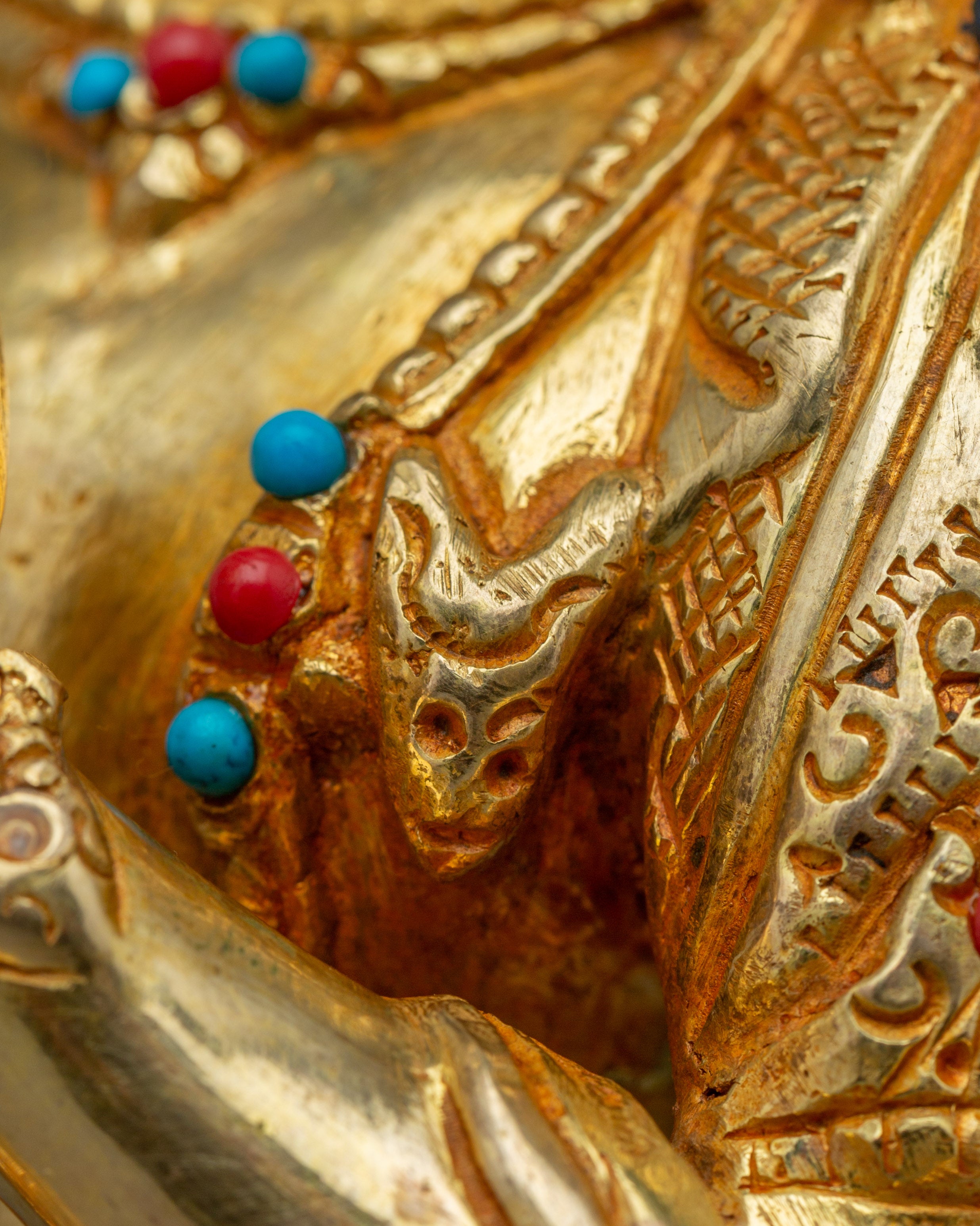 Buddhist Altar Set Amitabha, Chenrezig, and Guru Rinpoche Statues | Spiritual Decor Set