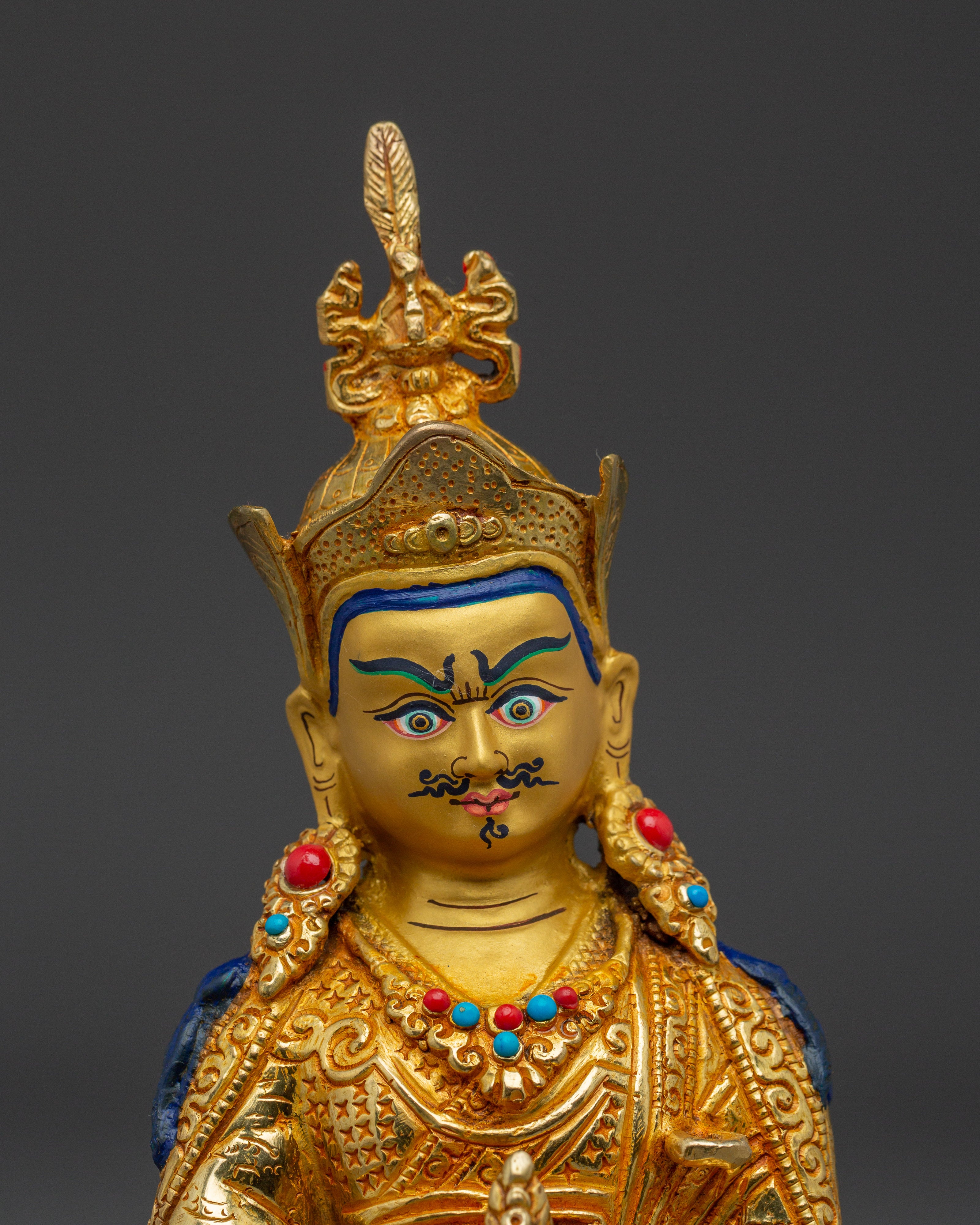 Buddhist Altar Set Amitabha, Chenrezig, and Guru Rinpoche Statues | Spiritual Decor Set