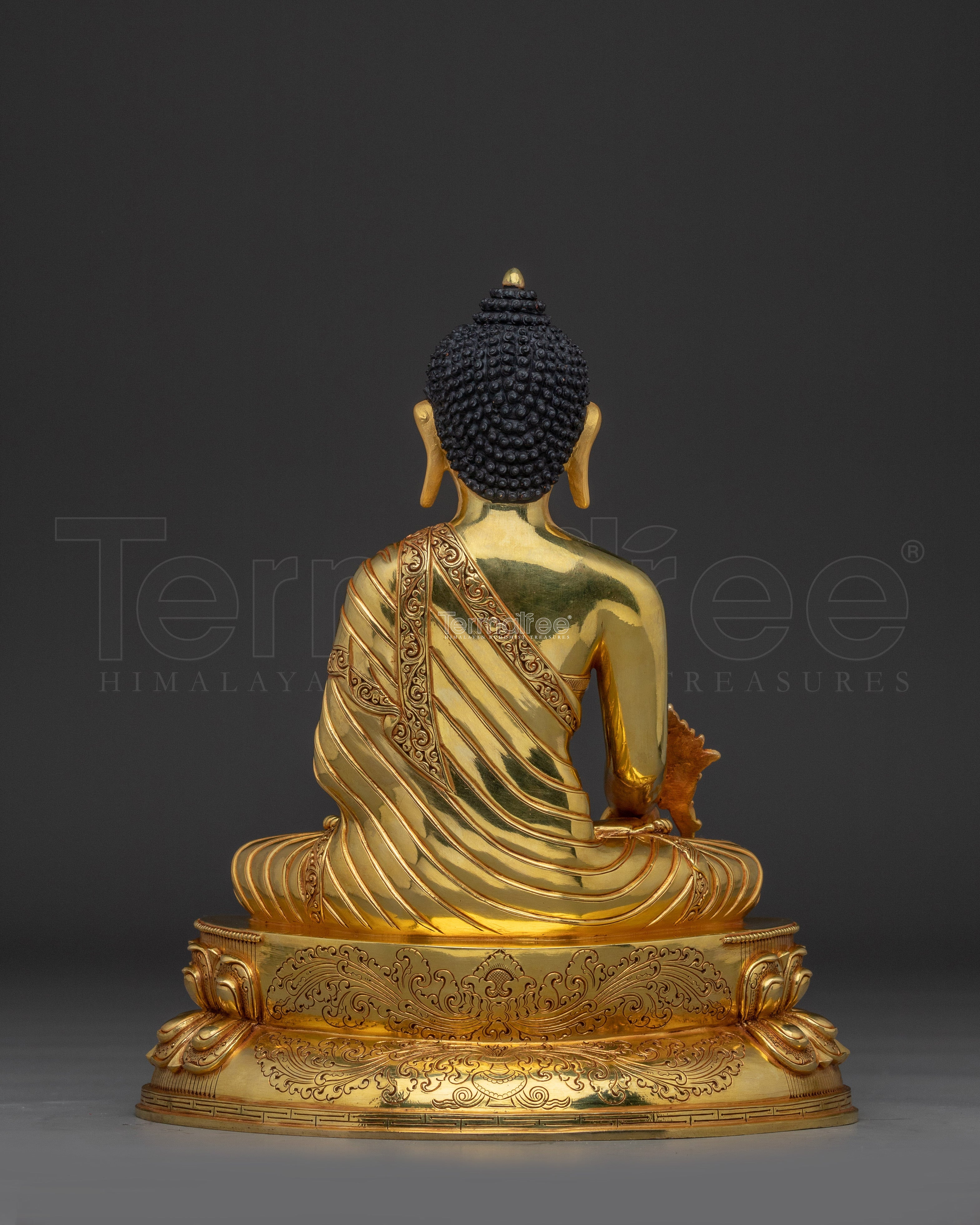 Handmade Medicine Buddha Copper Statue | 24K Gold Gilded