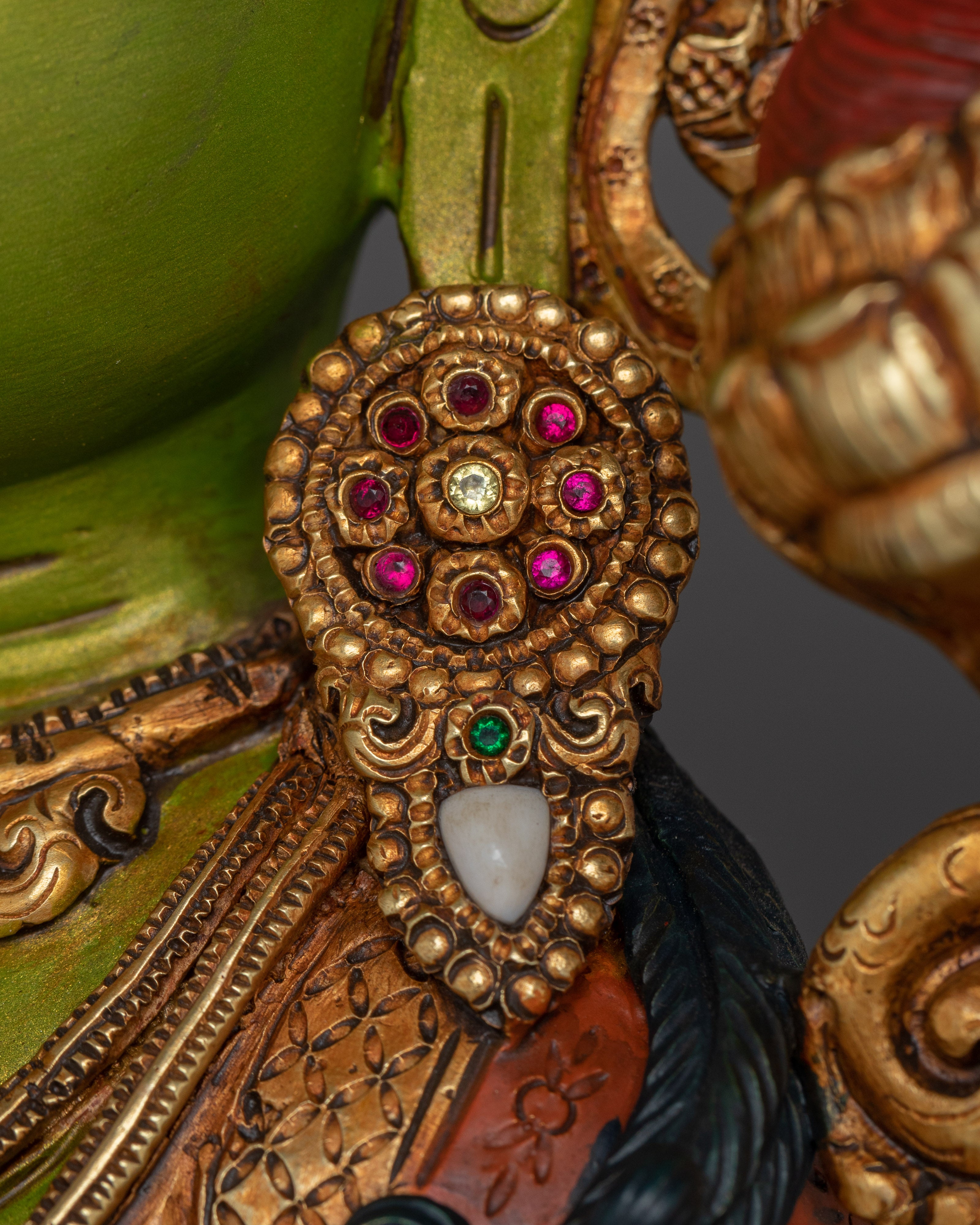 Handmade Buddhist Green Tara Art | Compassionate Goddess