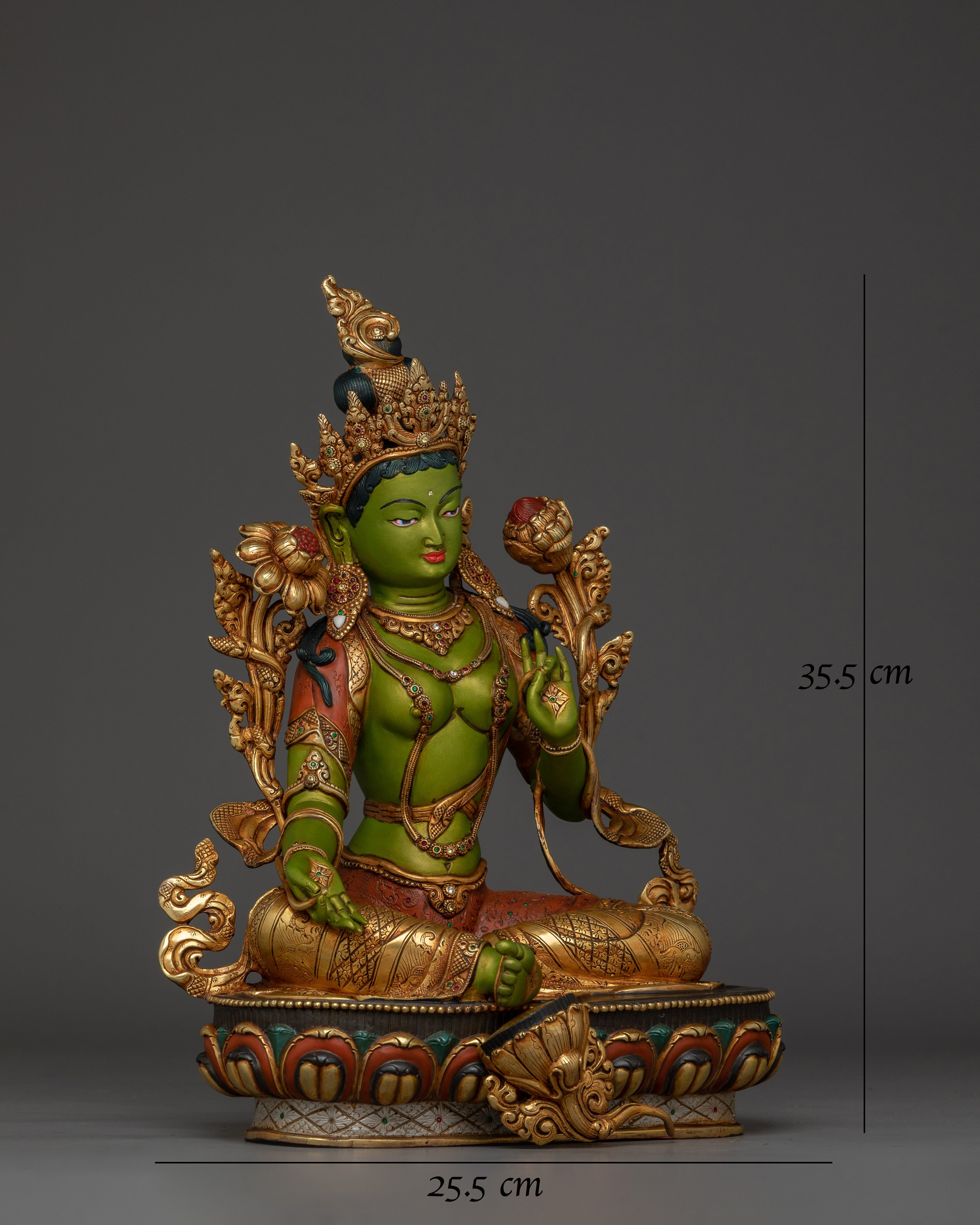 Handmade Buddhist Green Tara Art