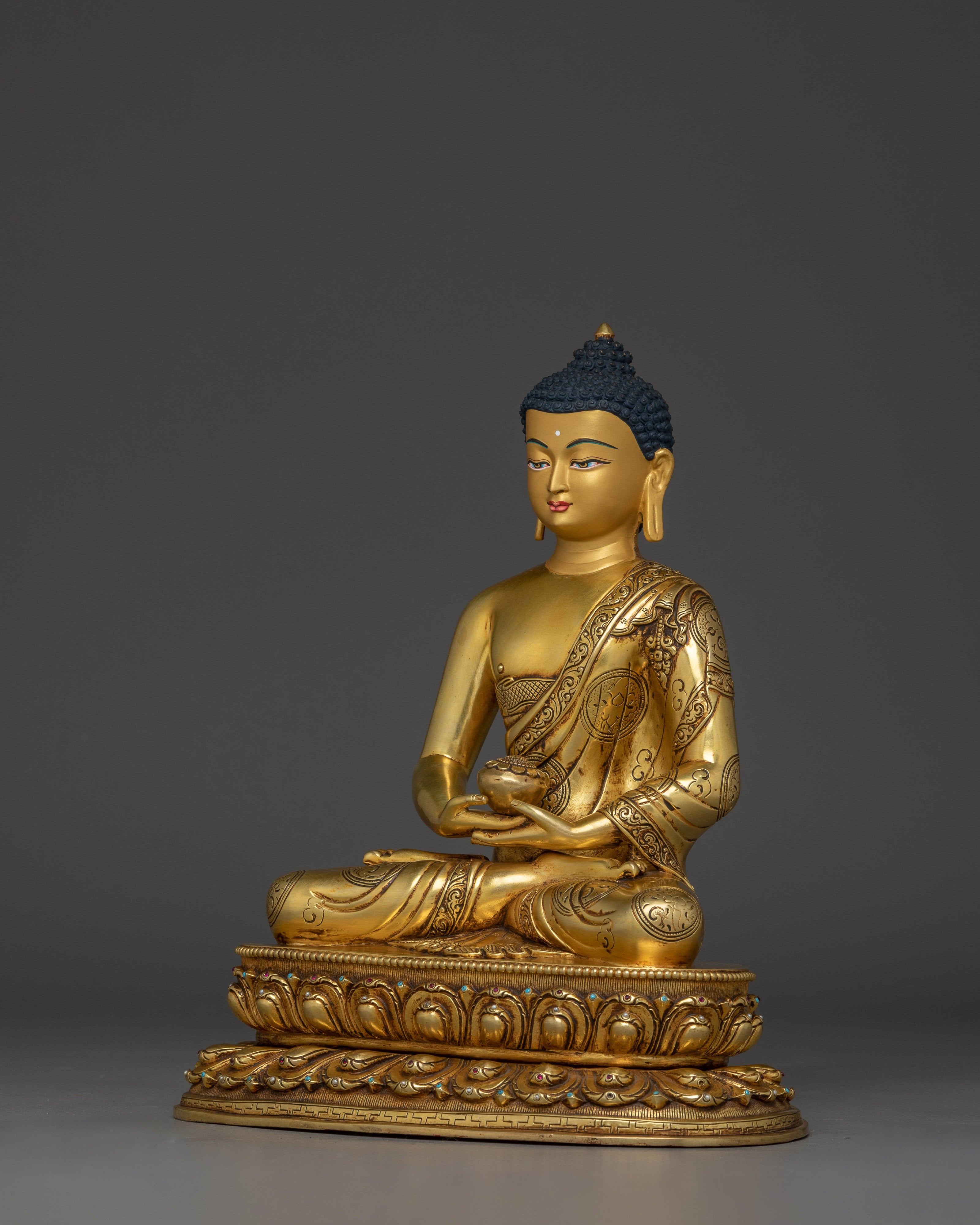 Sukhavati Ruler Amitabha Buddha Sculpture | Altar Decor for Meditation