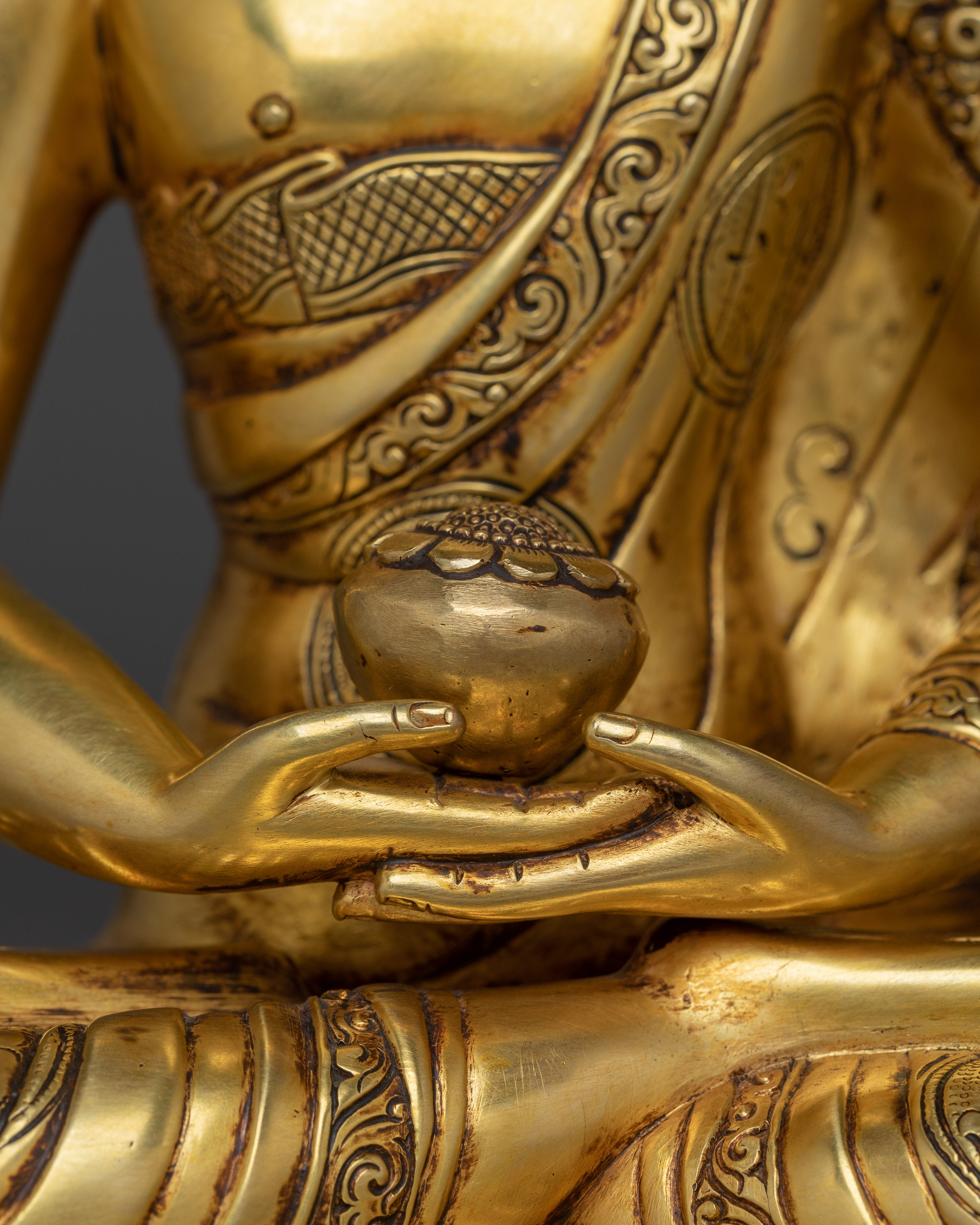 Sukhavati Ruler Amitabha Buddha Sculpture | Altar Decor for Meditation