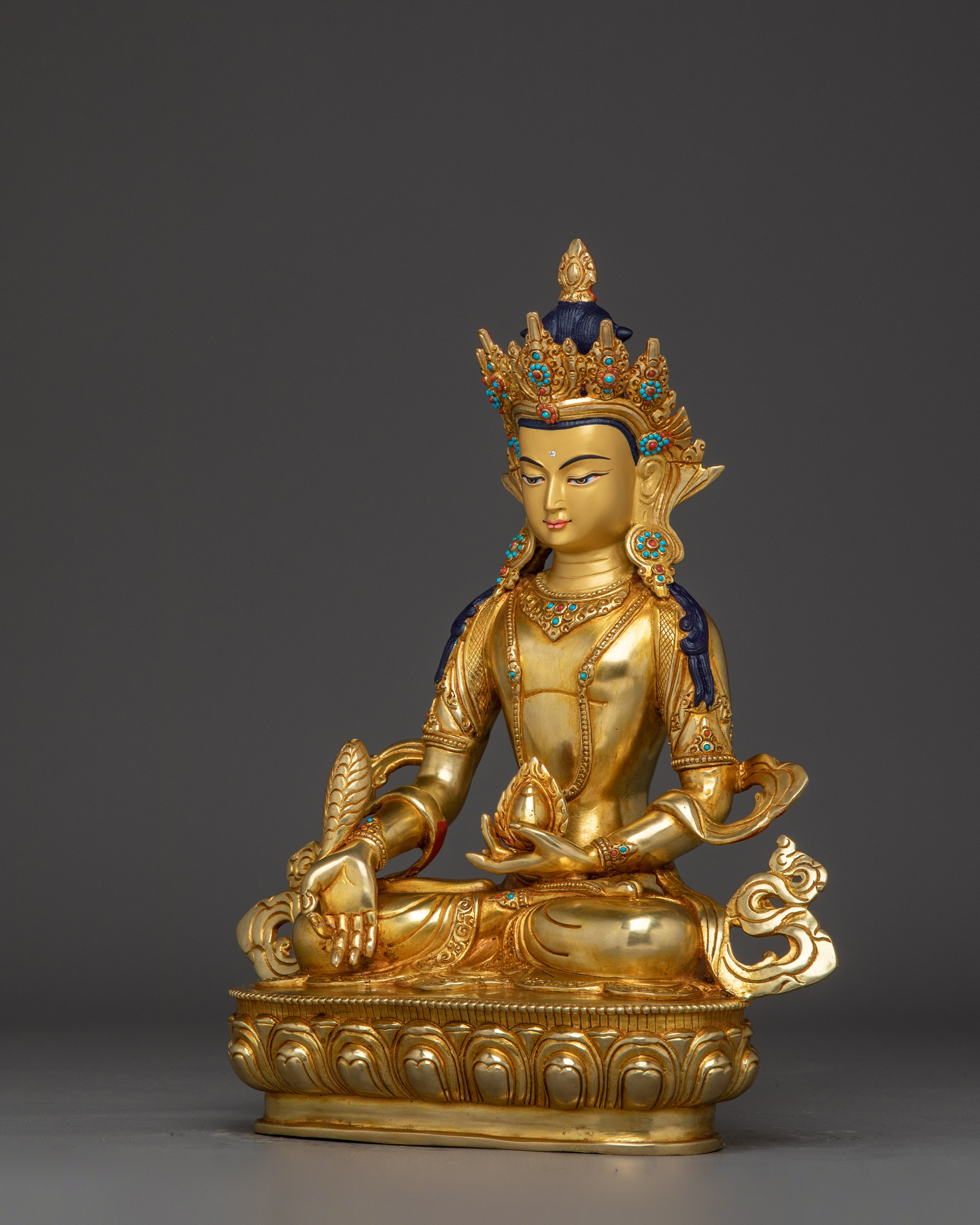 Enlightenment Symbol of Ksitigarbha Statue |  Buddhist Guardian Deity Sculpture