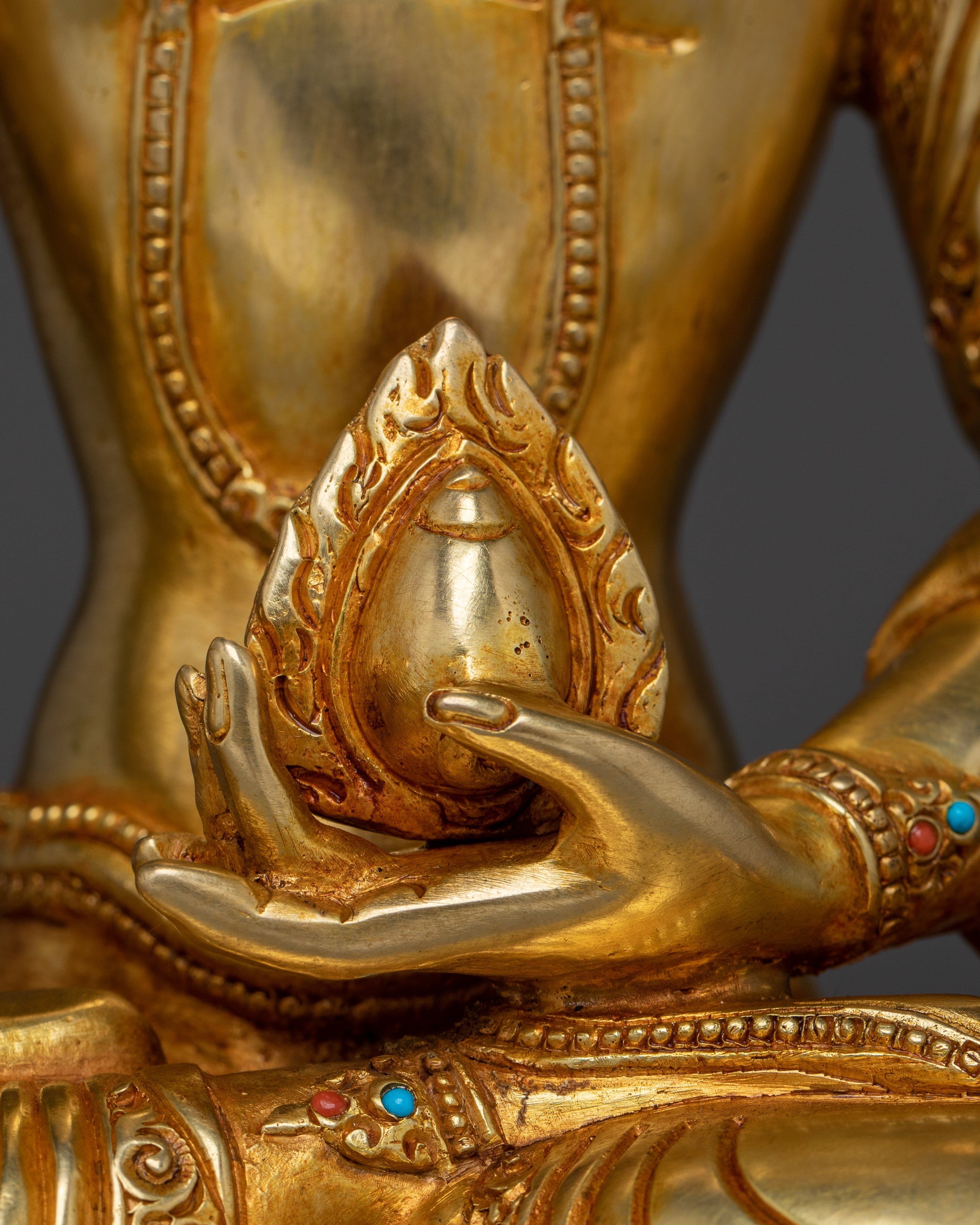 Enlightenment Symbol of Ksitigarbha Statue |  Buddhist Guardian Deity Sculpture