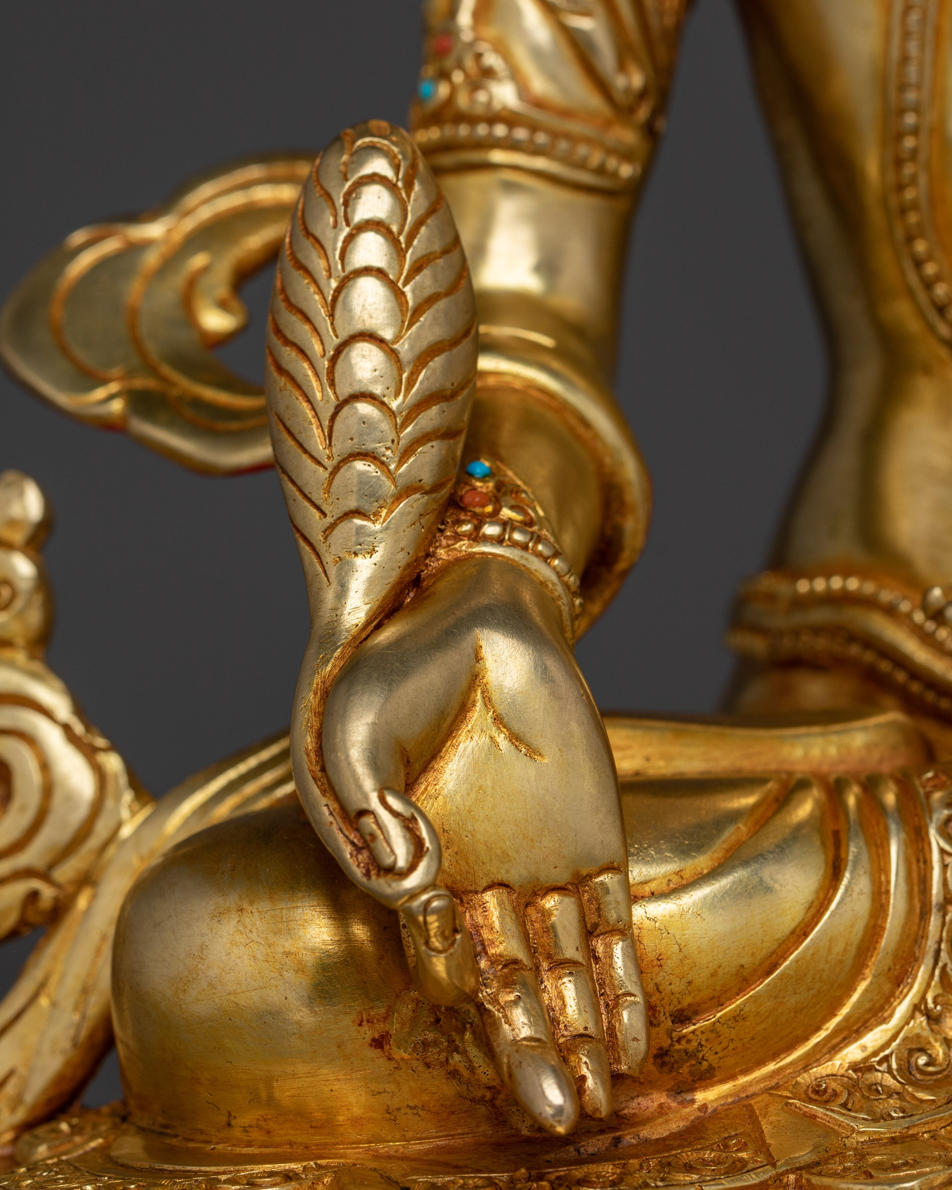 Enlightenment Symbol of Ksitigarbha Statue |  Buddhist Guardian Deity Sculpture