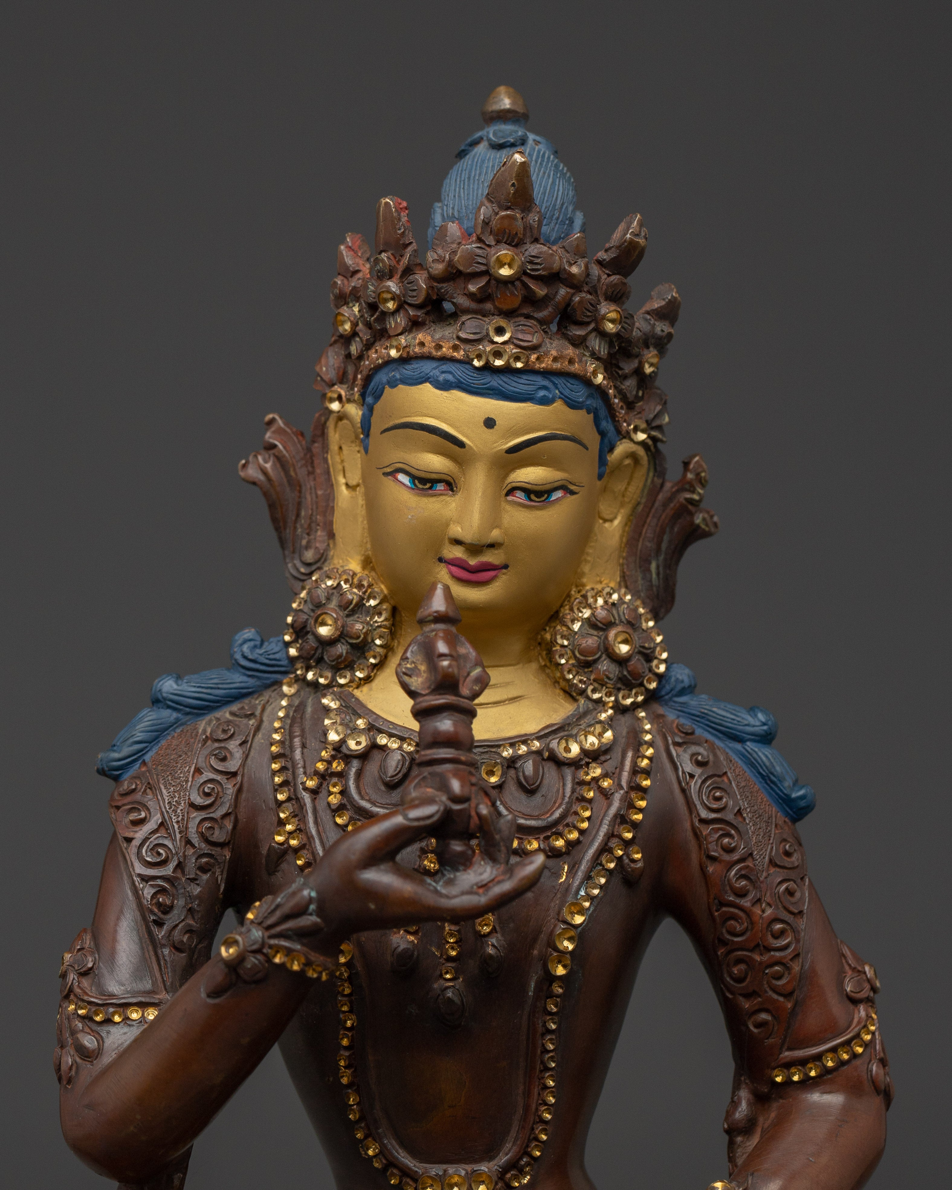 Vajrasattva Oxidized Copper Statue for Dharma | Symbol of Purity and Enlightenment
