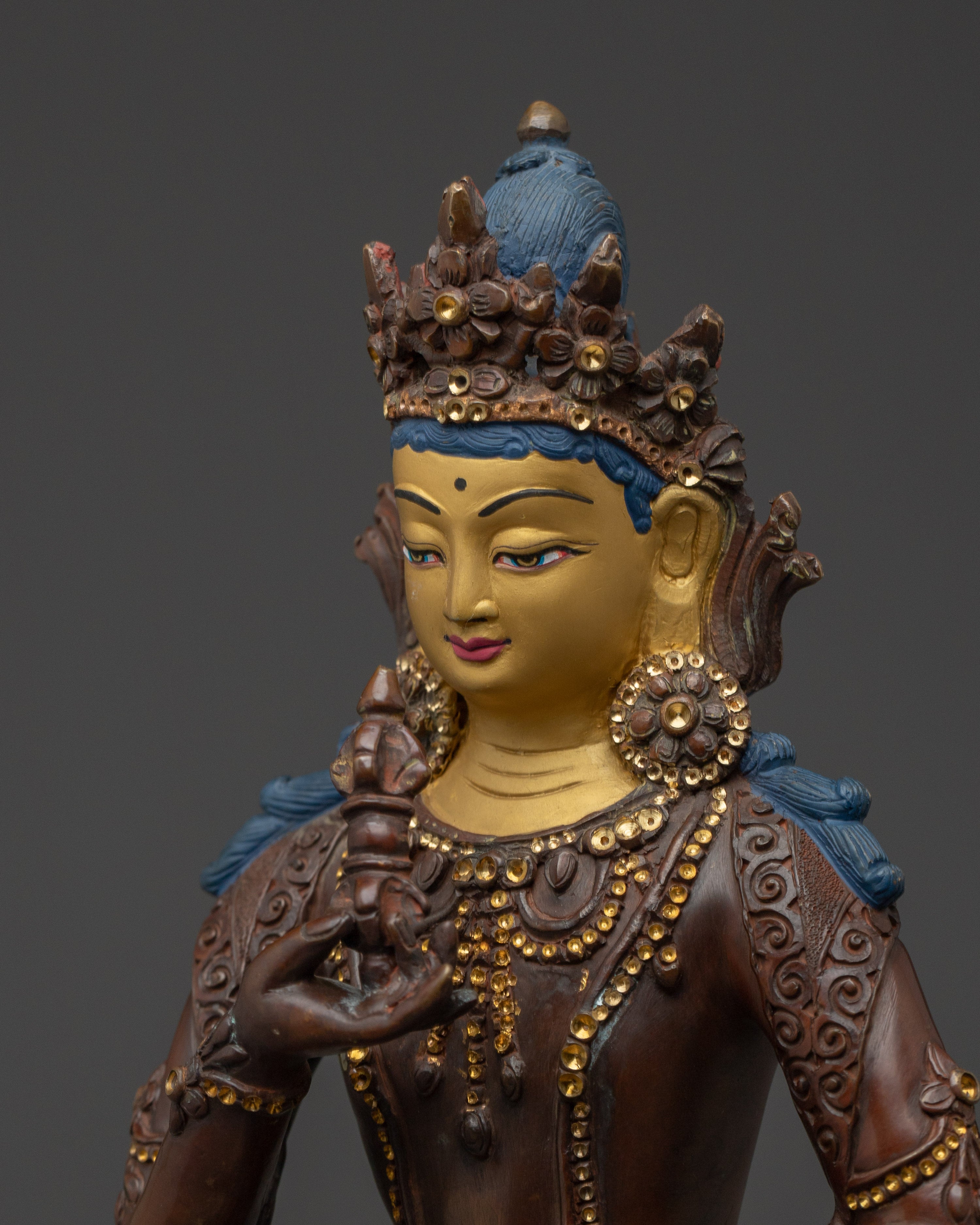 Vajrasattva Oxidized Copper Statue for Dharma | Symbol of Purity and Enlightenment