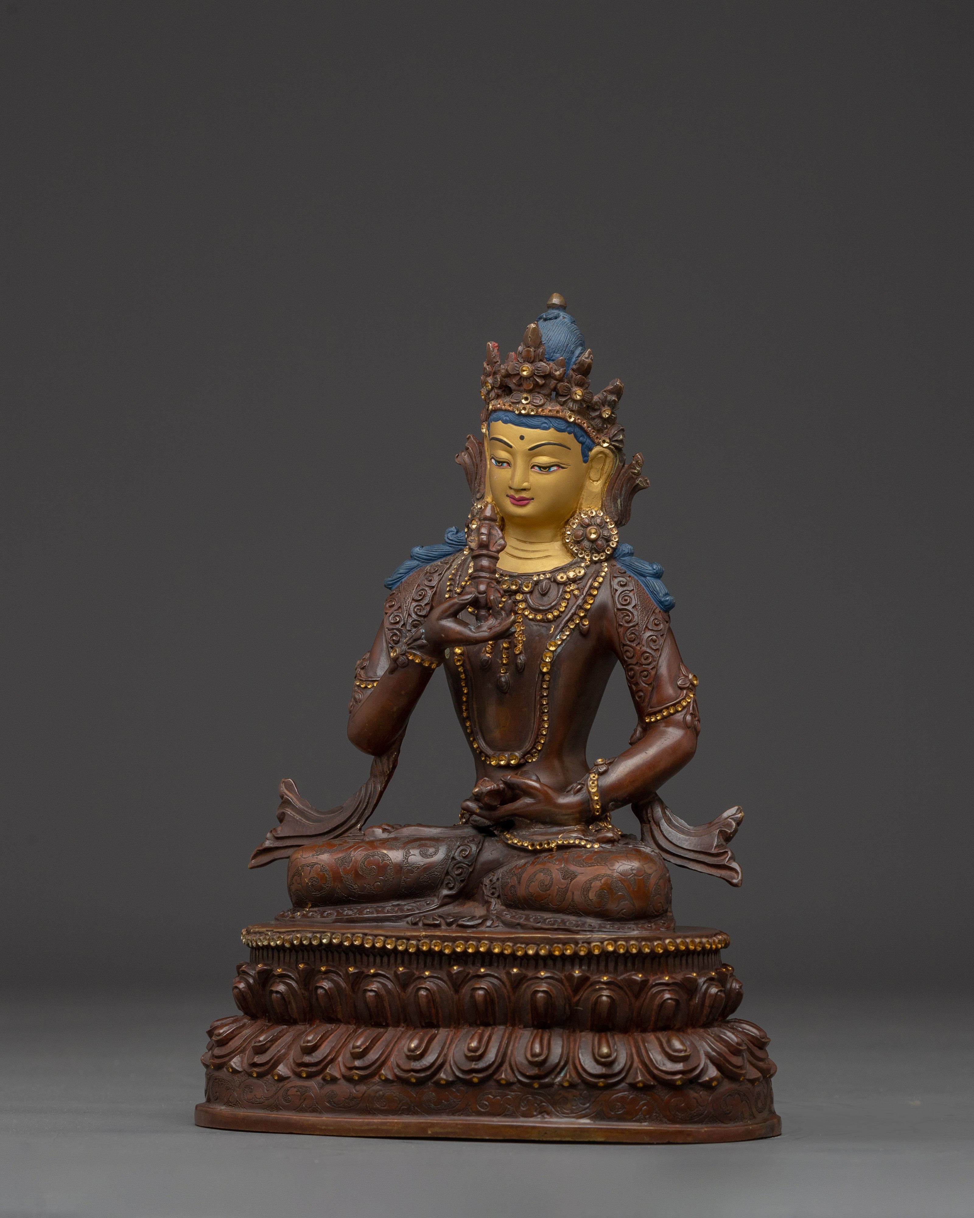 Vajrasattva Oxidized Copper Statue for Dharma | Symbol of Purity and Enlightenment