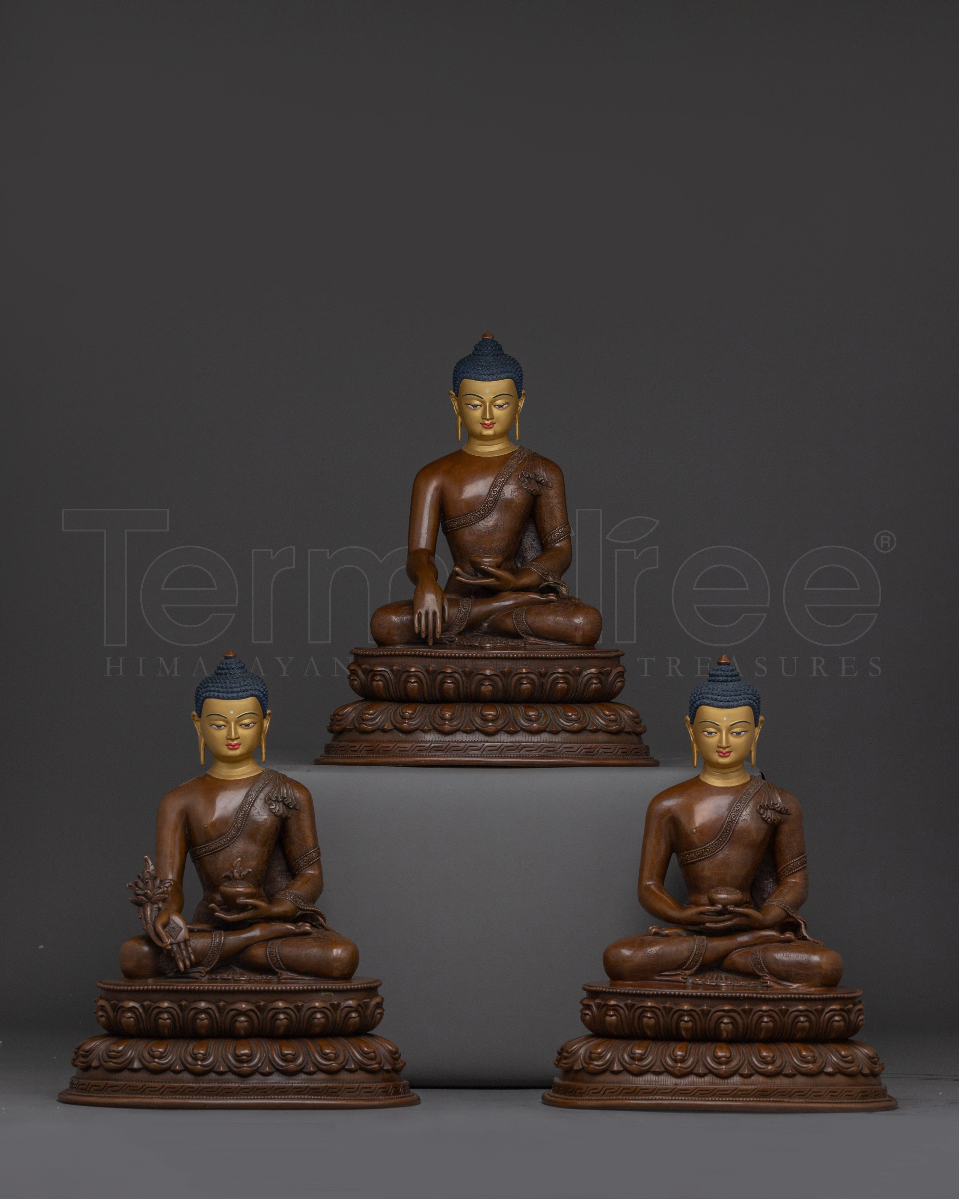 Buddha Trinity Statue Set | Enlightened Buddhas Sculpture