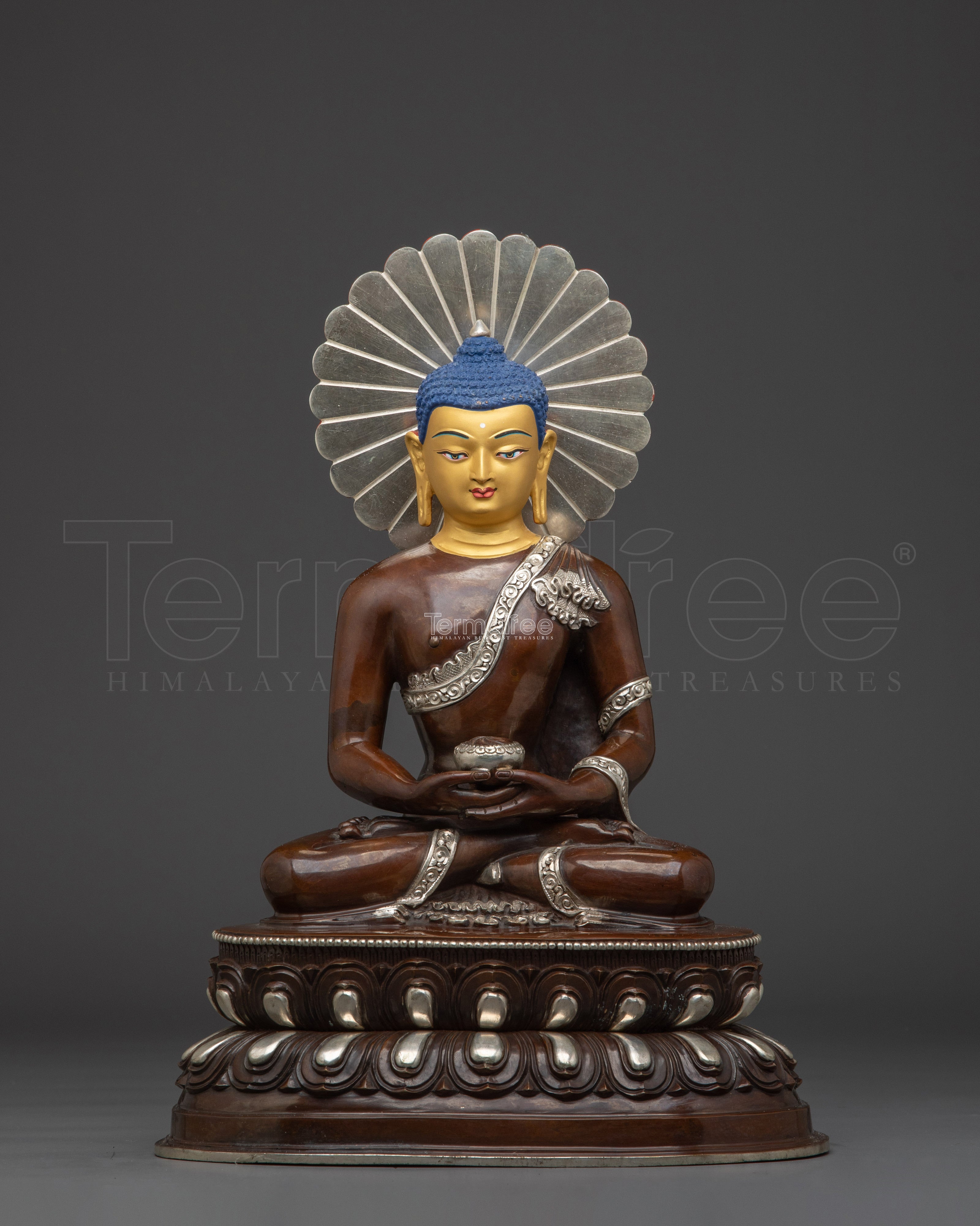 Amitabha Buddha Oxidized Silver Statue | The Ruler of Pure Land
