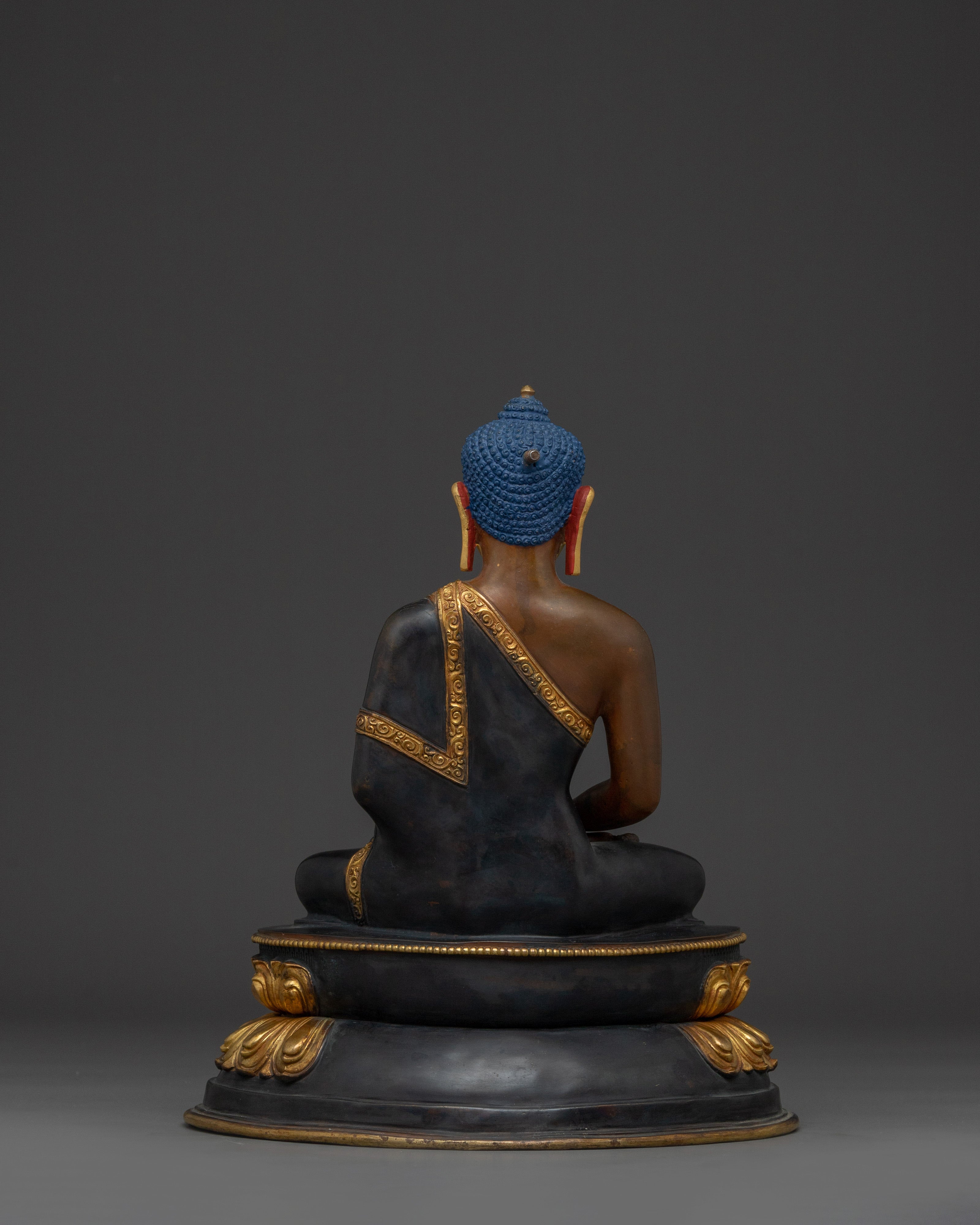 Infinite Life Amitabha Buddha Statue | Oxidized and Gold Gilded Artwork