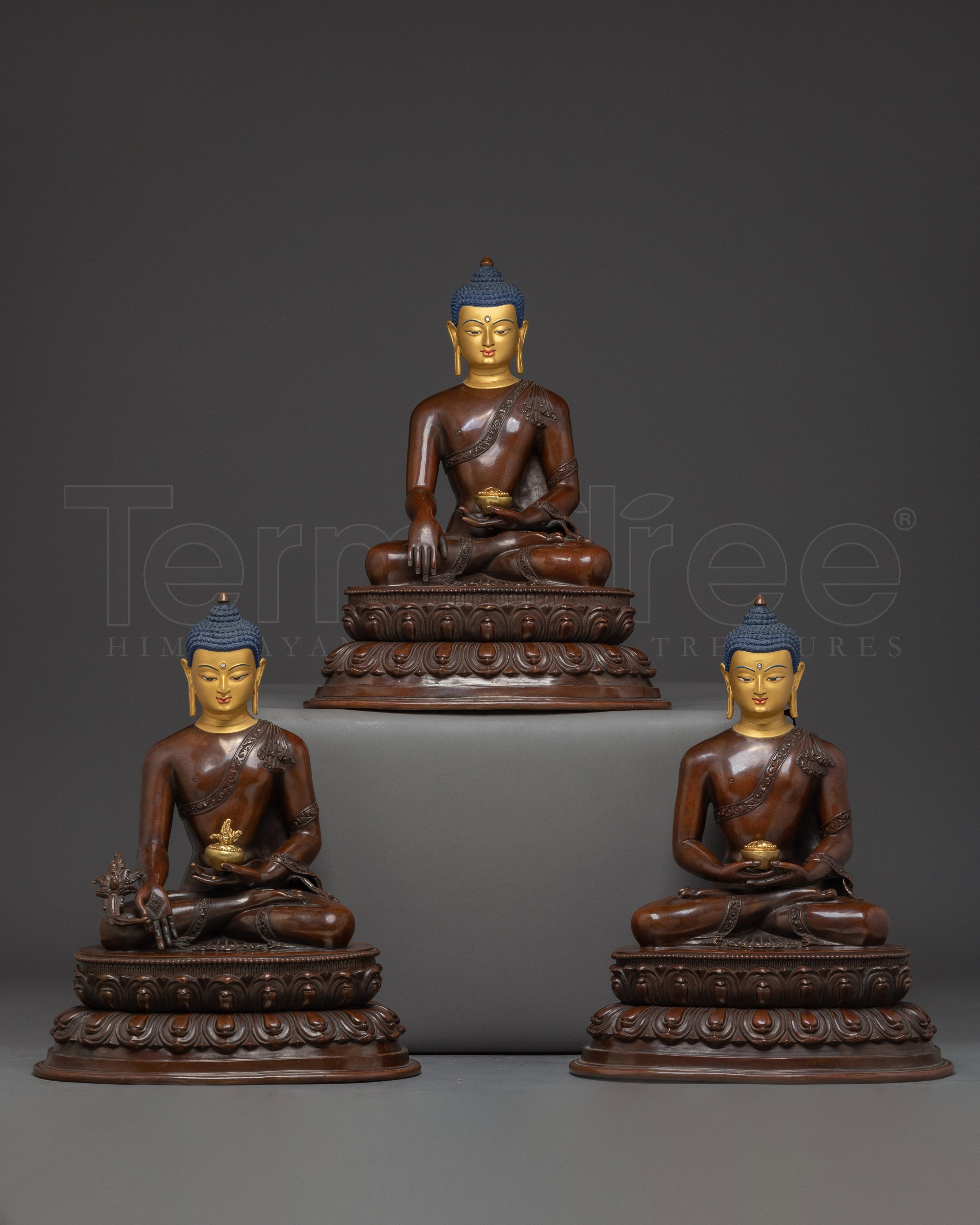 Buddha Trio Statue Set | Three Enlightened Buddha Statue