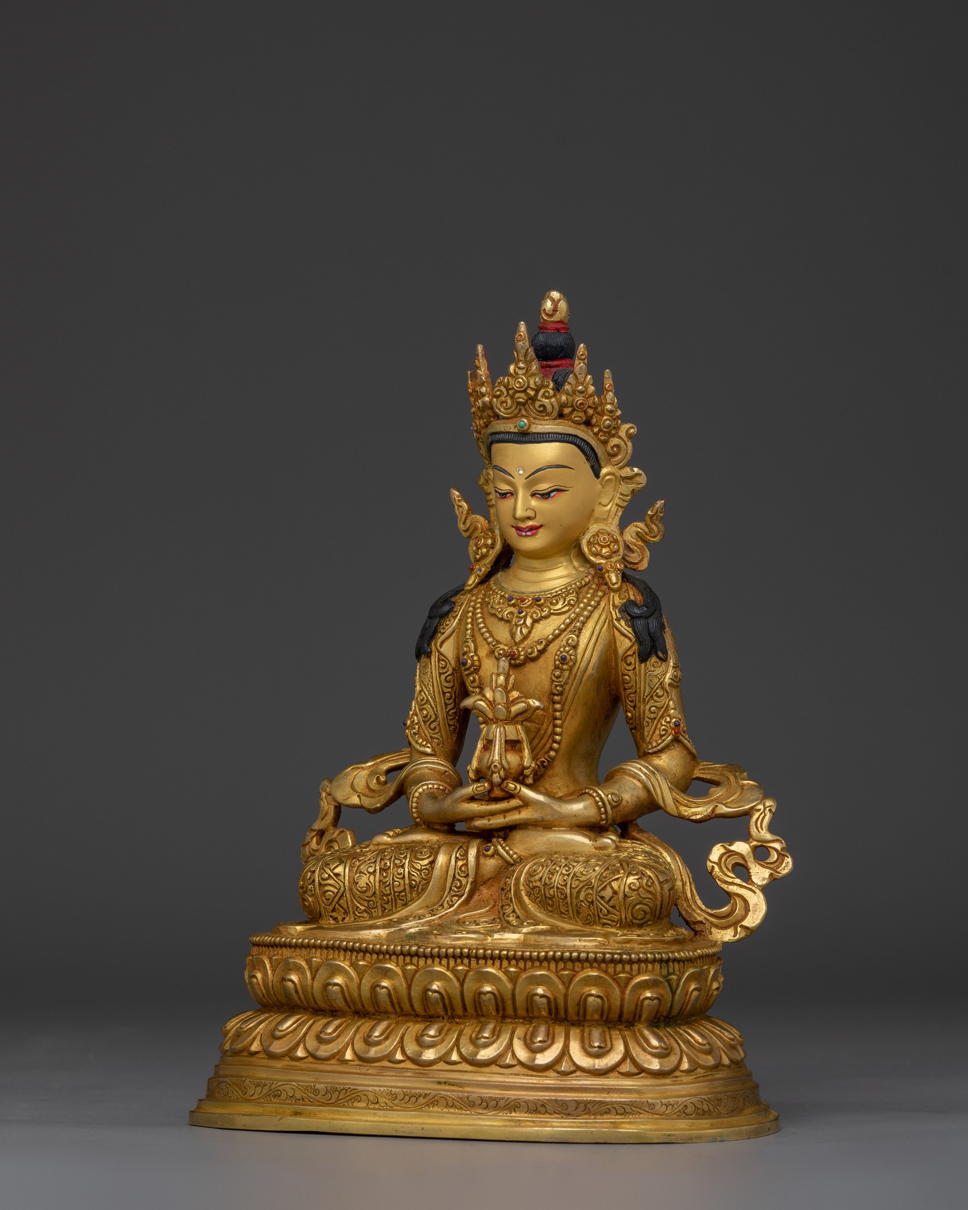 Handmade Buddha of Longevity Amitayus Artwork | Eternal Buddha of Health and Prosperity