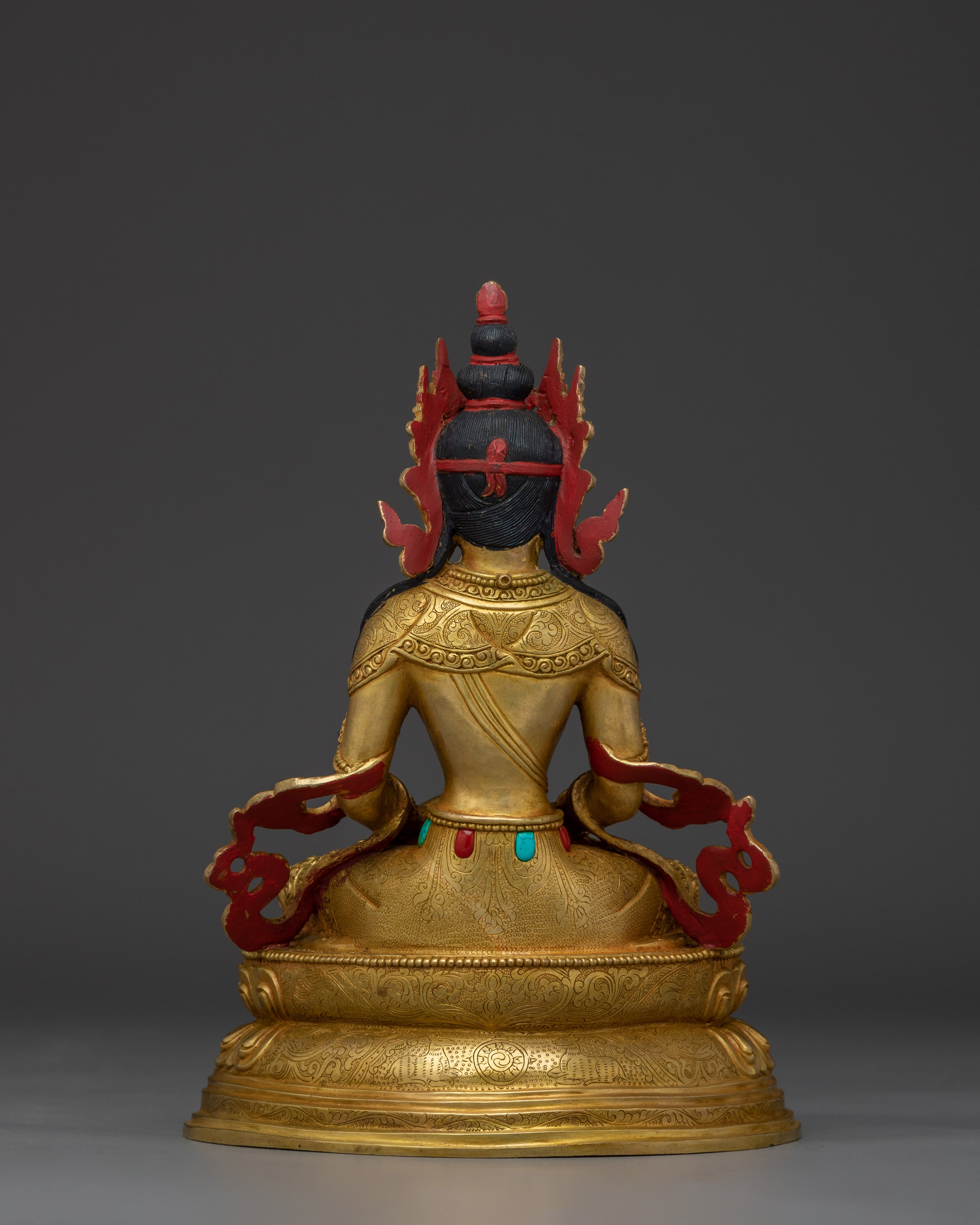 Handmade Buddha of Longevity Amitayus Artwork | Eternal Buddha of Health and Prosperity