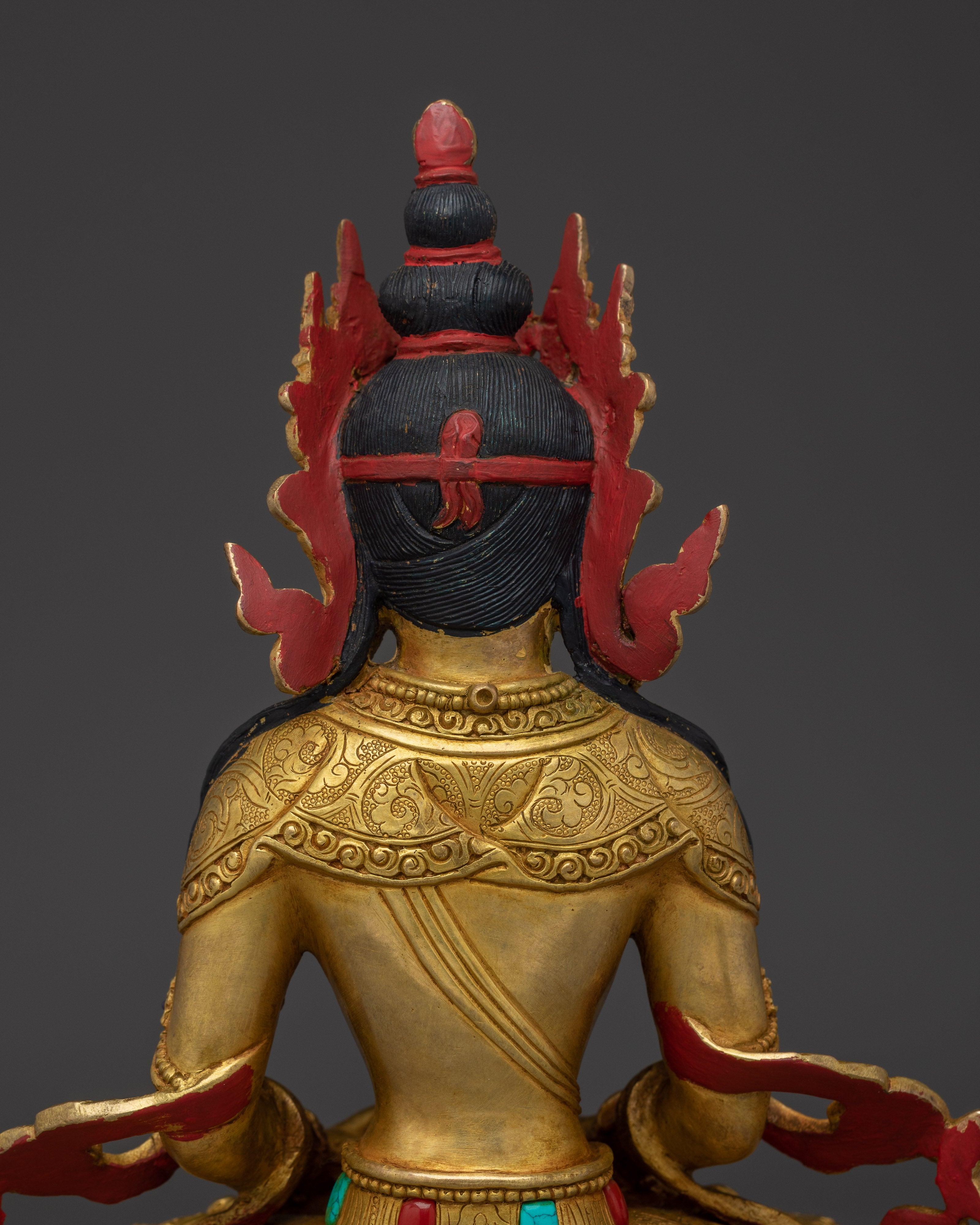 Handmade Buddha of Longevity Amitayus Artwork | Eternal Buddha of Health and Prosperity