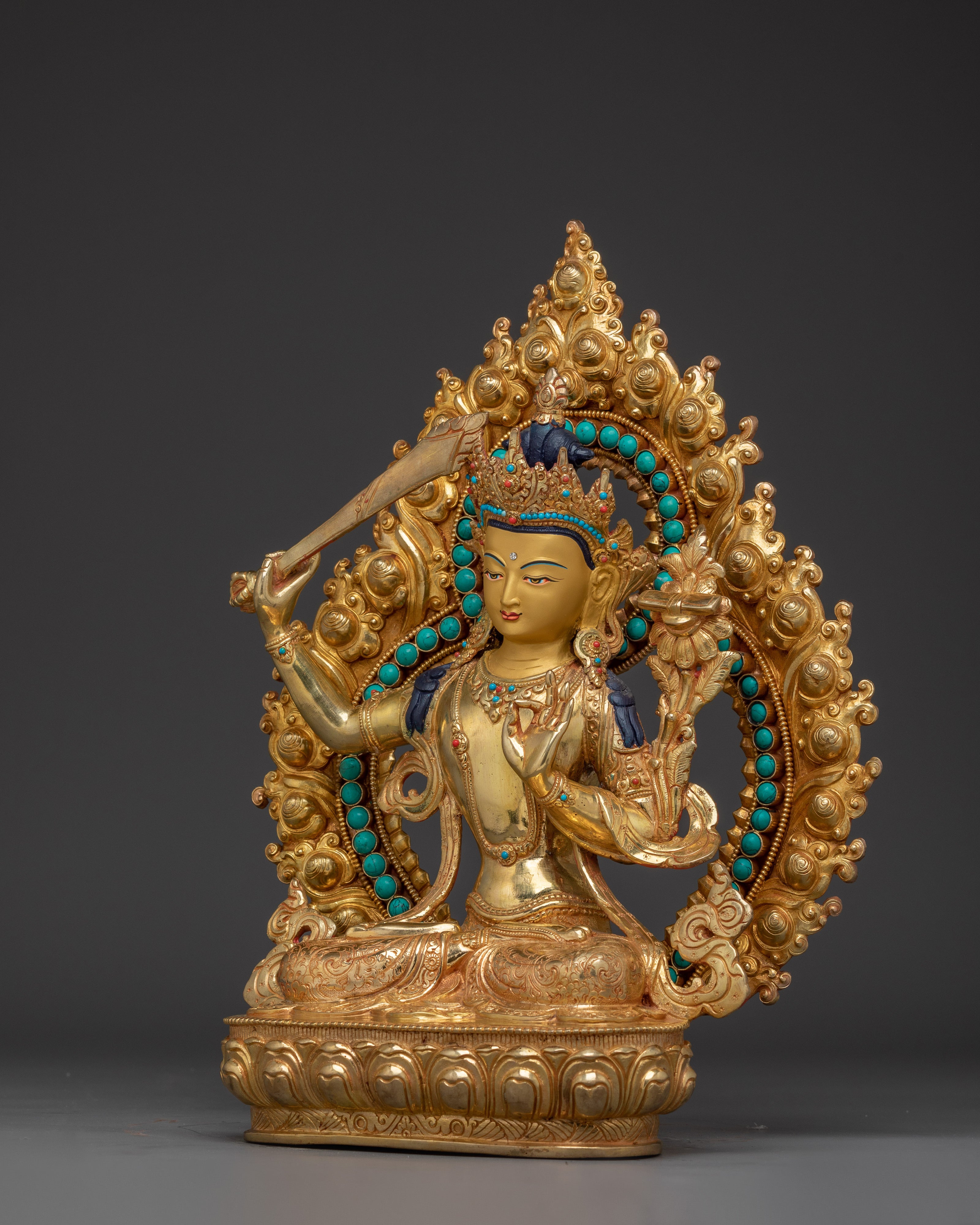 Handmade Insight Deity Manjushri Art | Beautifully Handcrafted Statue