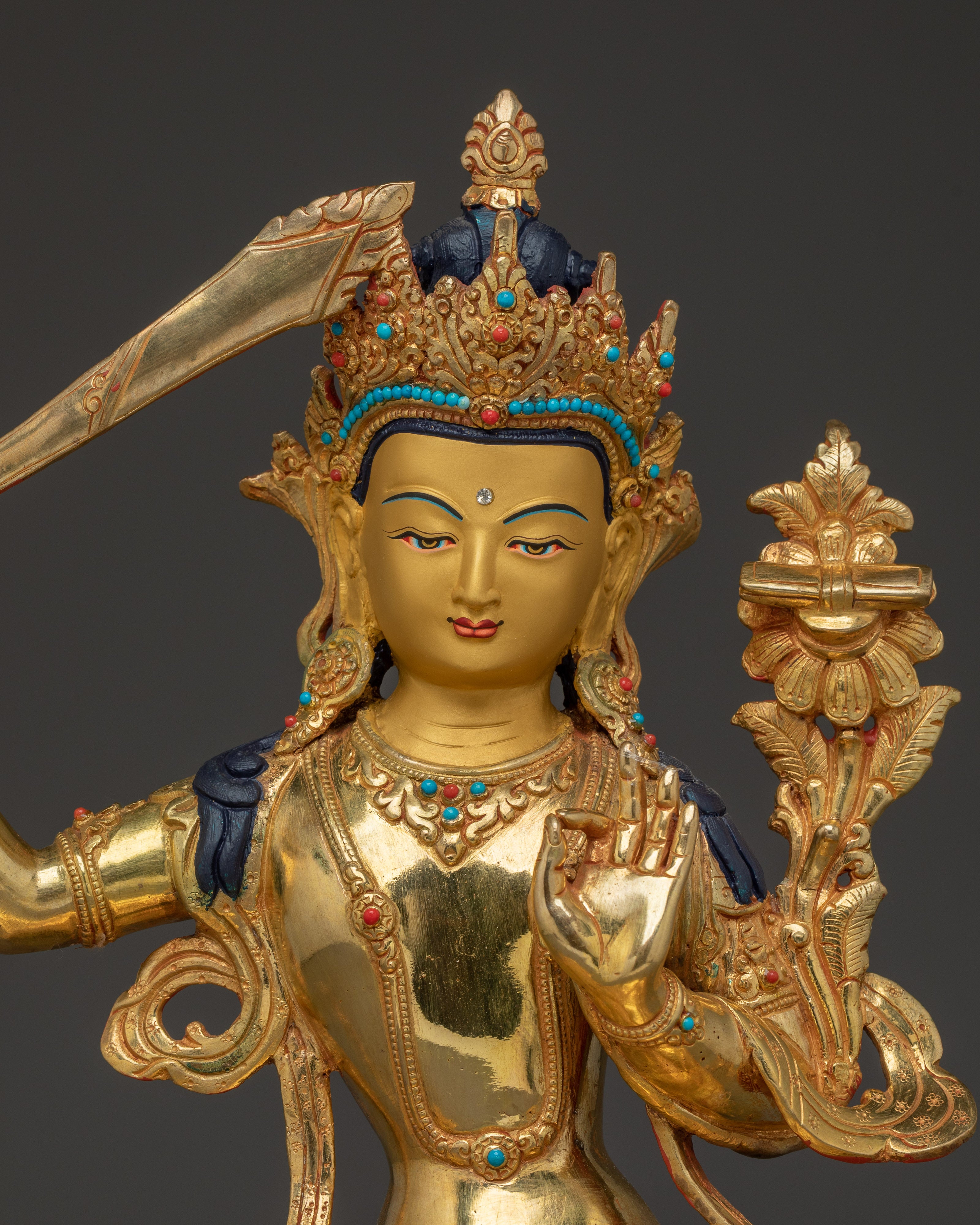 Handmade Insight Deity Manjushri Art | Beautifully Handcrafted Statue