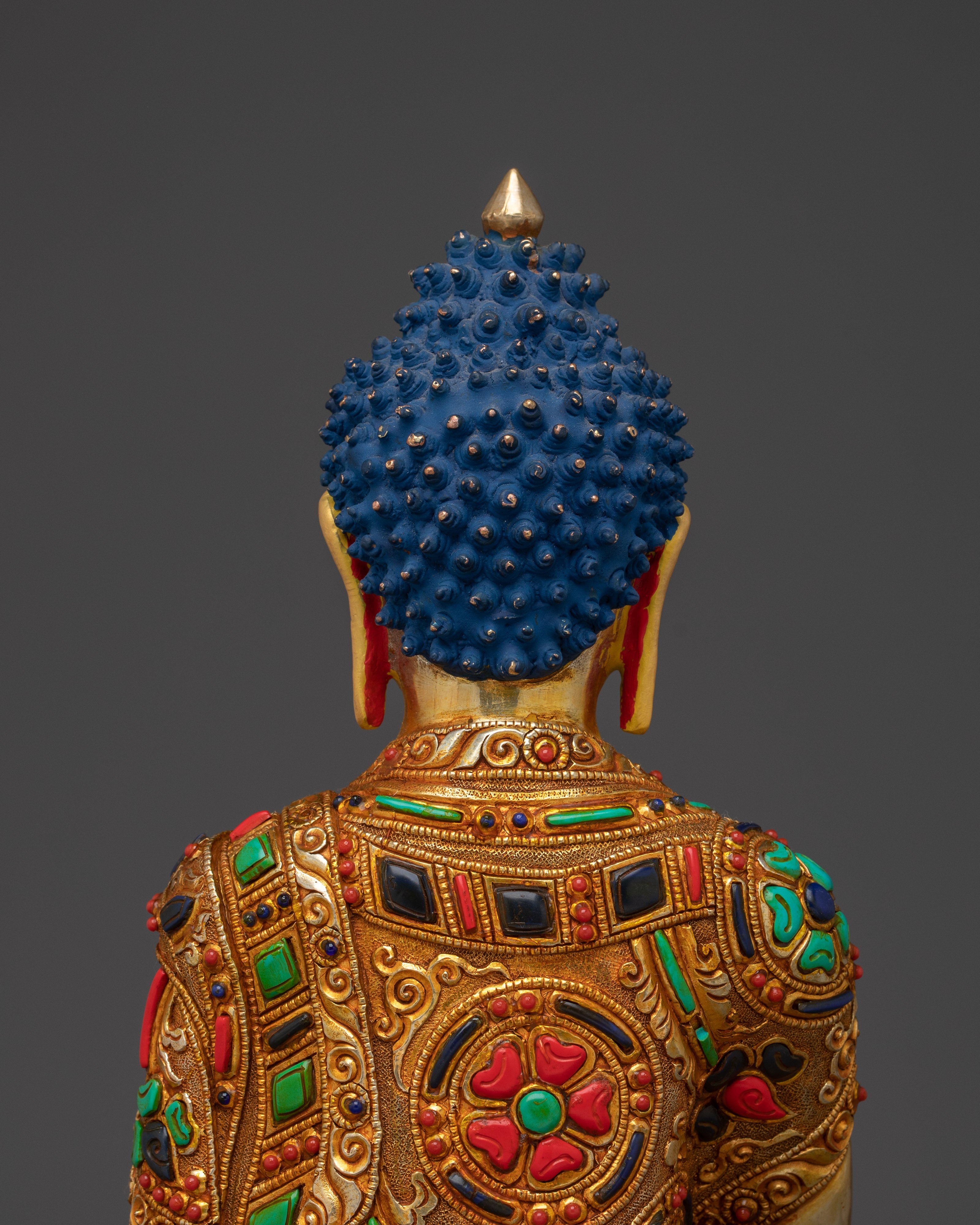 Shakyamuni Buddha with Gold Copper Body | Spiritual Decor