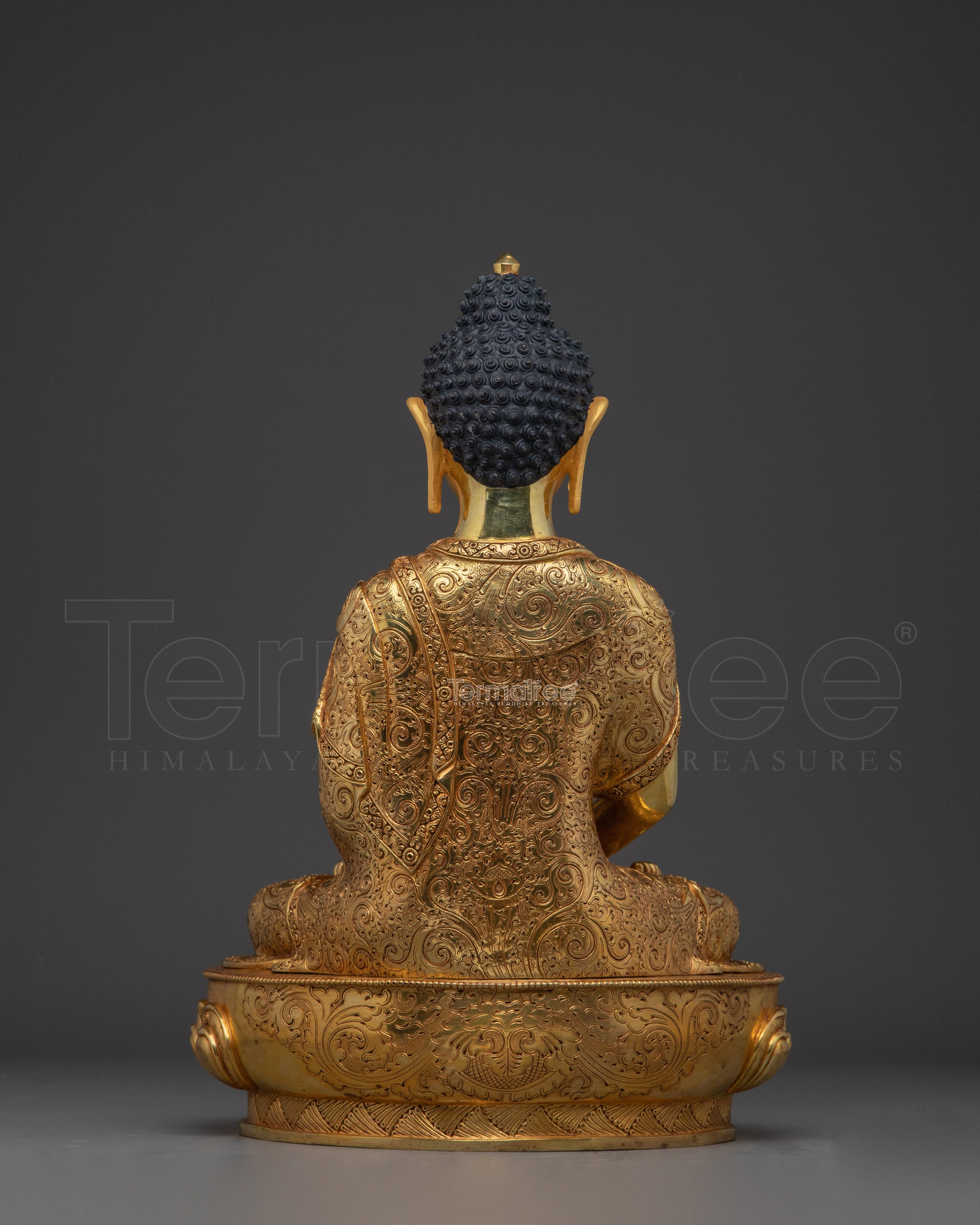Serene Amitabha Buddha Golden Copper Statue | Ruler of the Pure land