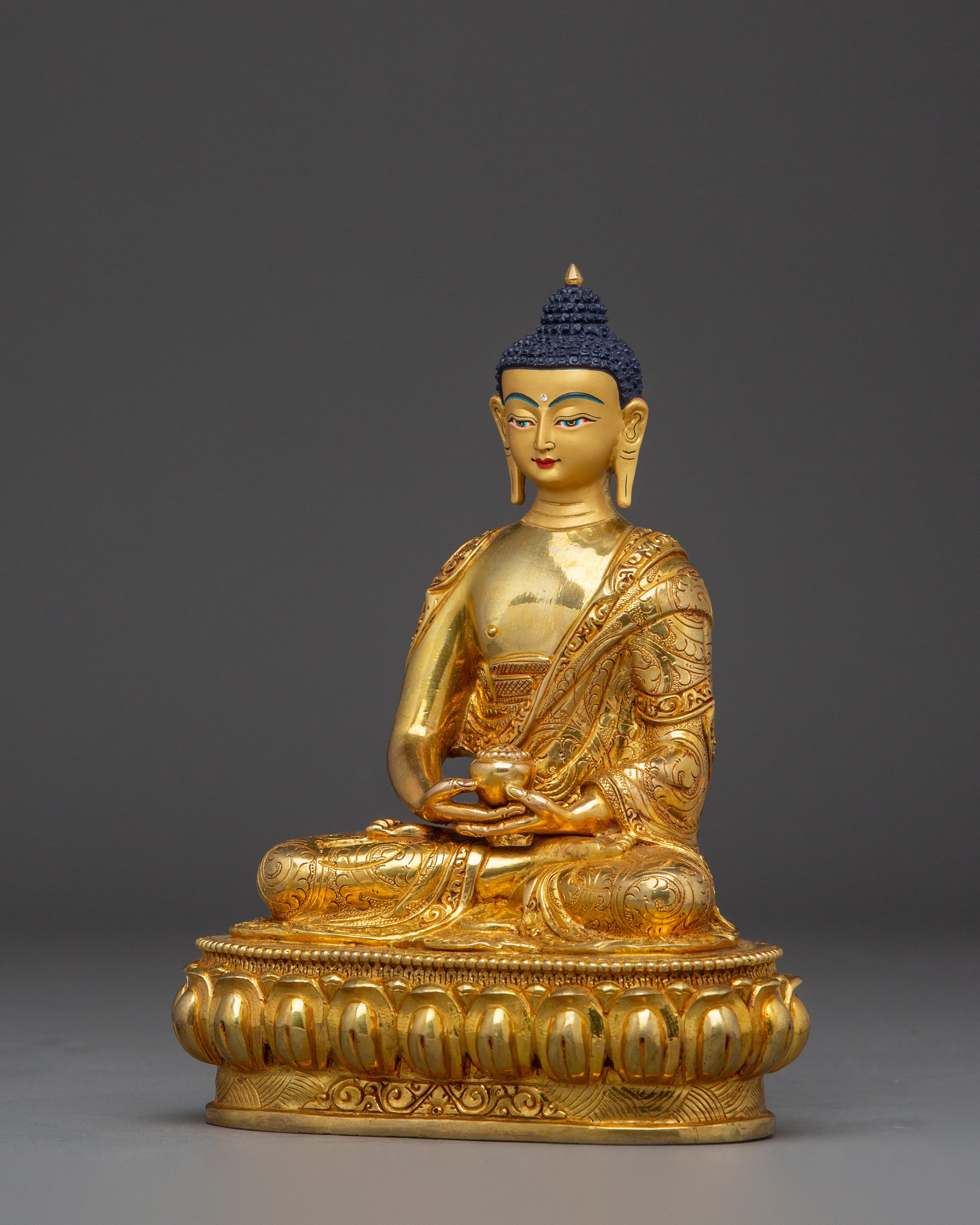 Serene Amitabha Buddha Copper Statue | 48 Great Vows