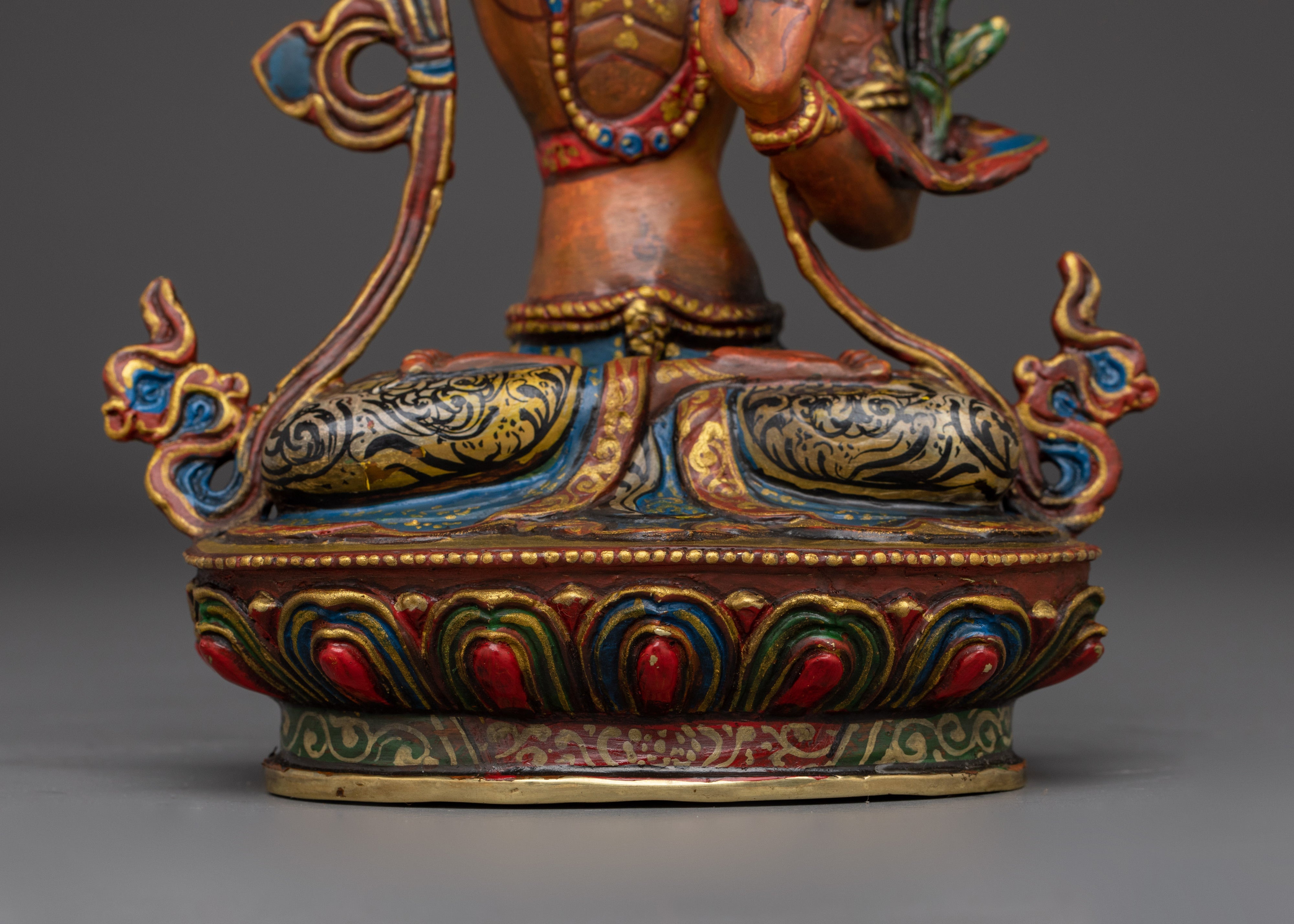 Manjushri Handcrafted Colourful Statue | Embodiment of Wisdom