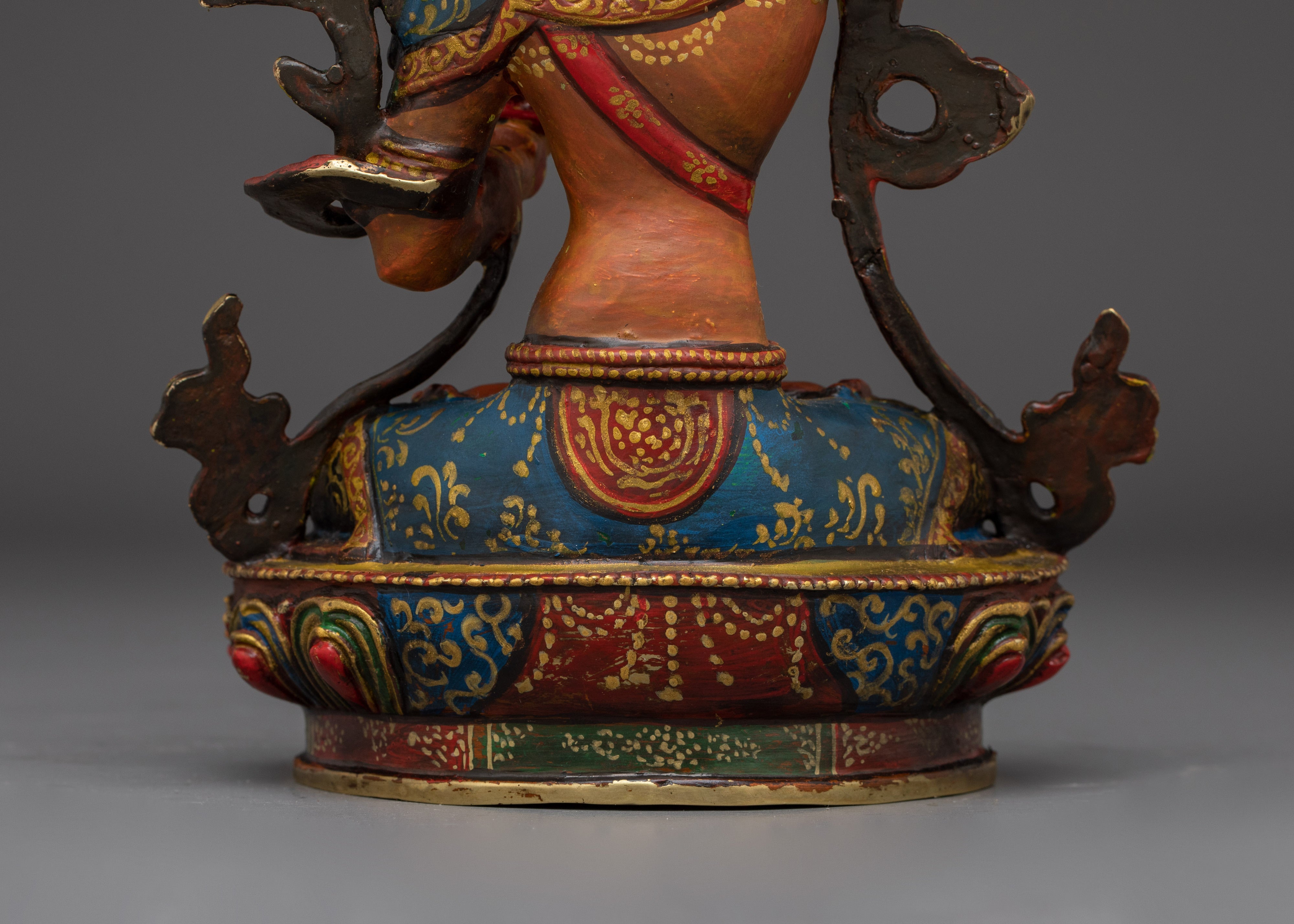 Manjushri Handcrafted Colourful Statue | Embodiment of Wisdom