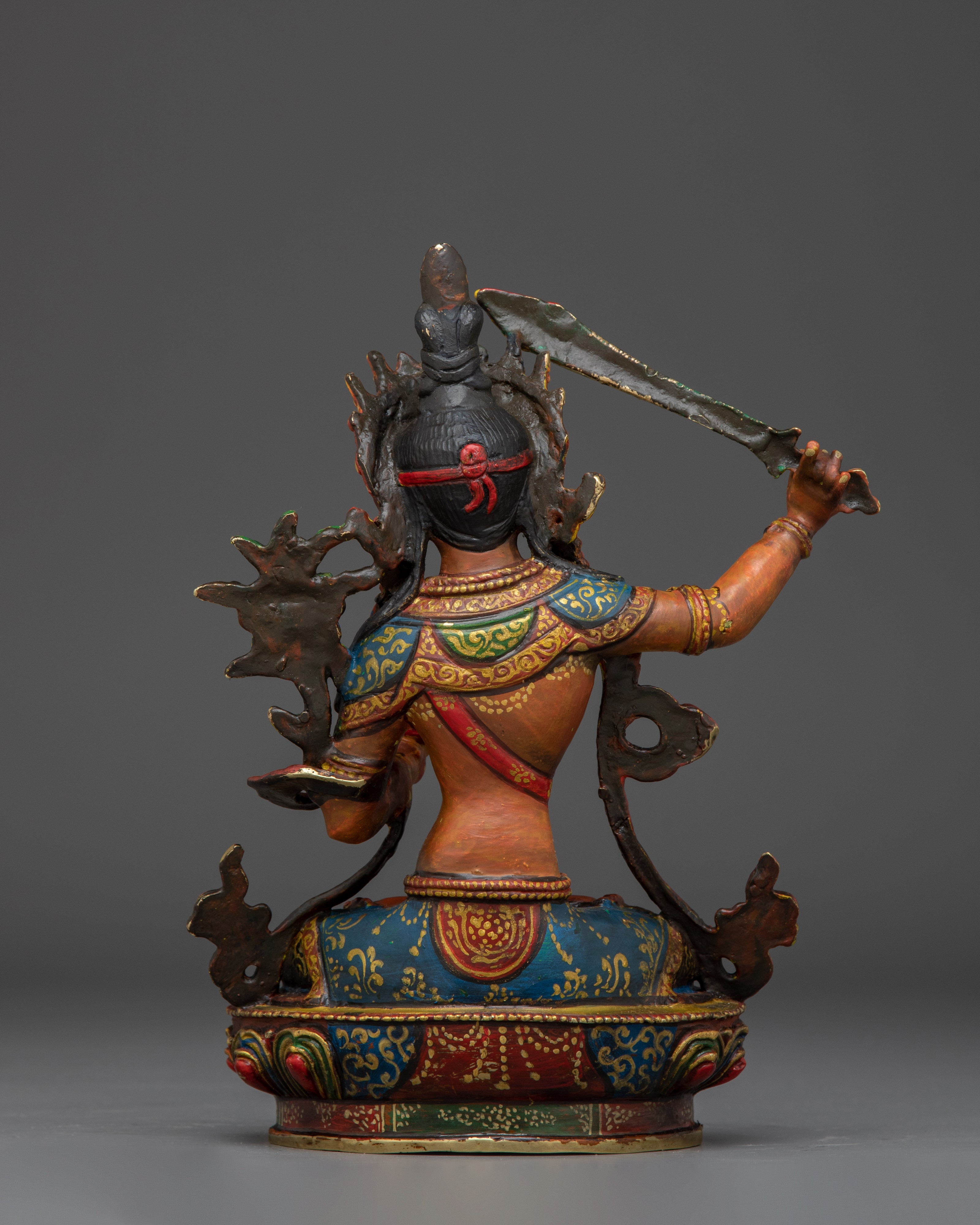 Manjushri Handcrafted Colourful Statue | Embodiment of Wisdom