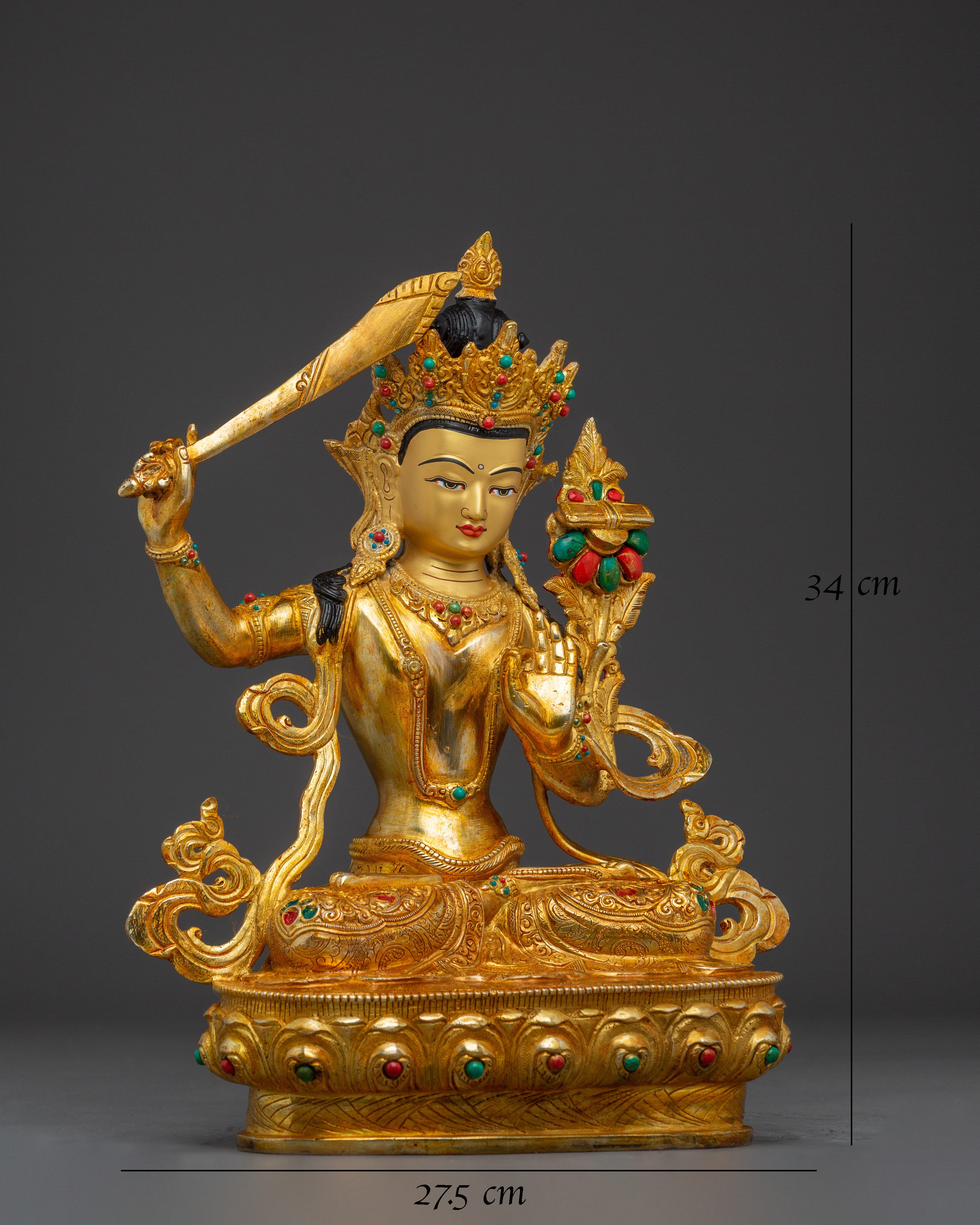 Manjushri Buddhist Copper Statue
