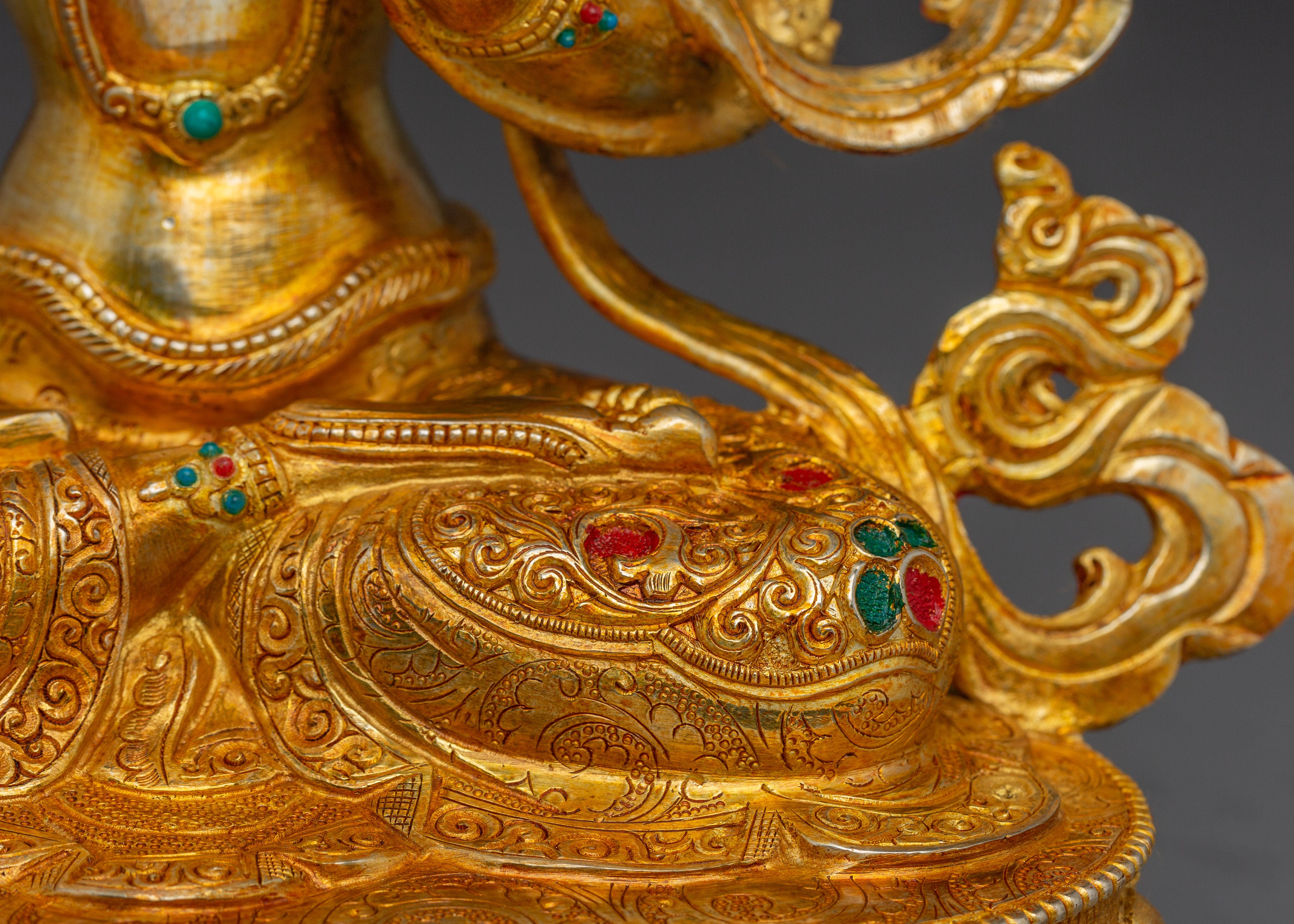 Handcrafted Manjushri Buddhist Copper Statue | Sacred Deity for Meditation Growth