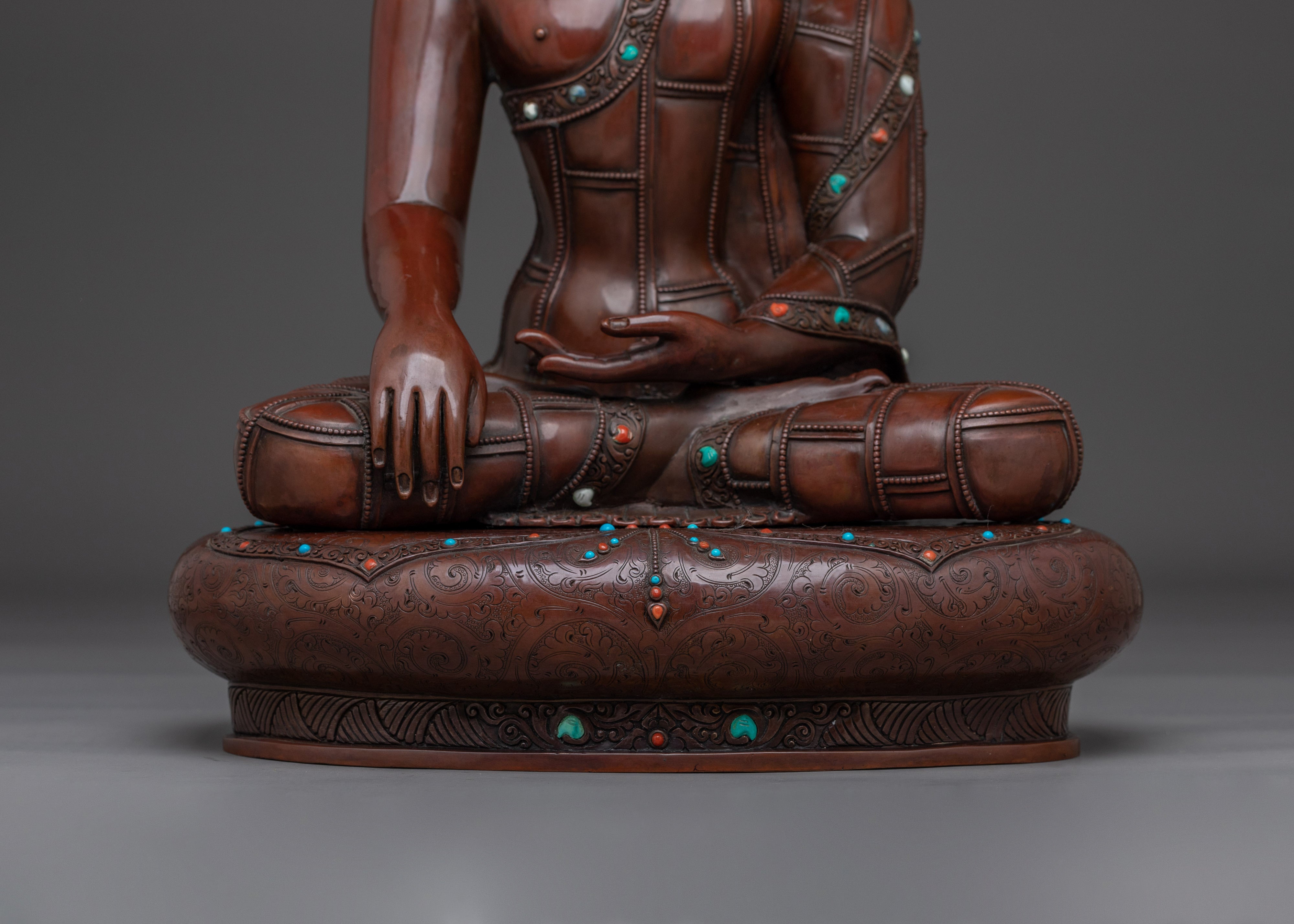 Copper Crown Shakyamuni Buddha Statue for Dharma Decor