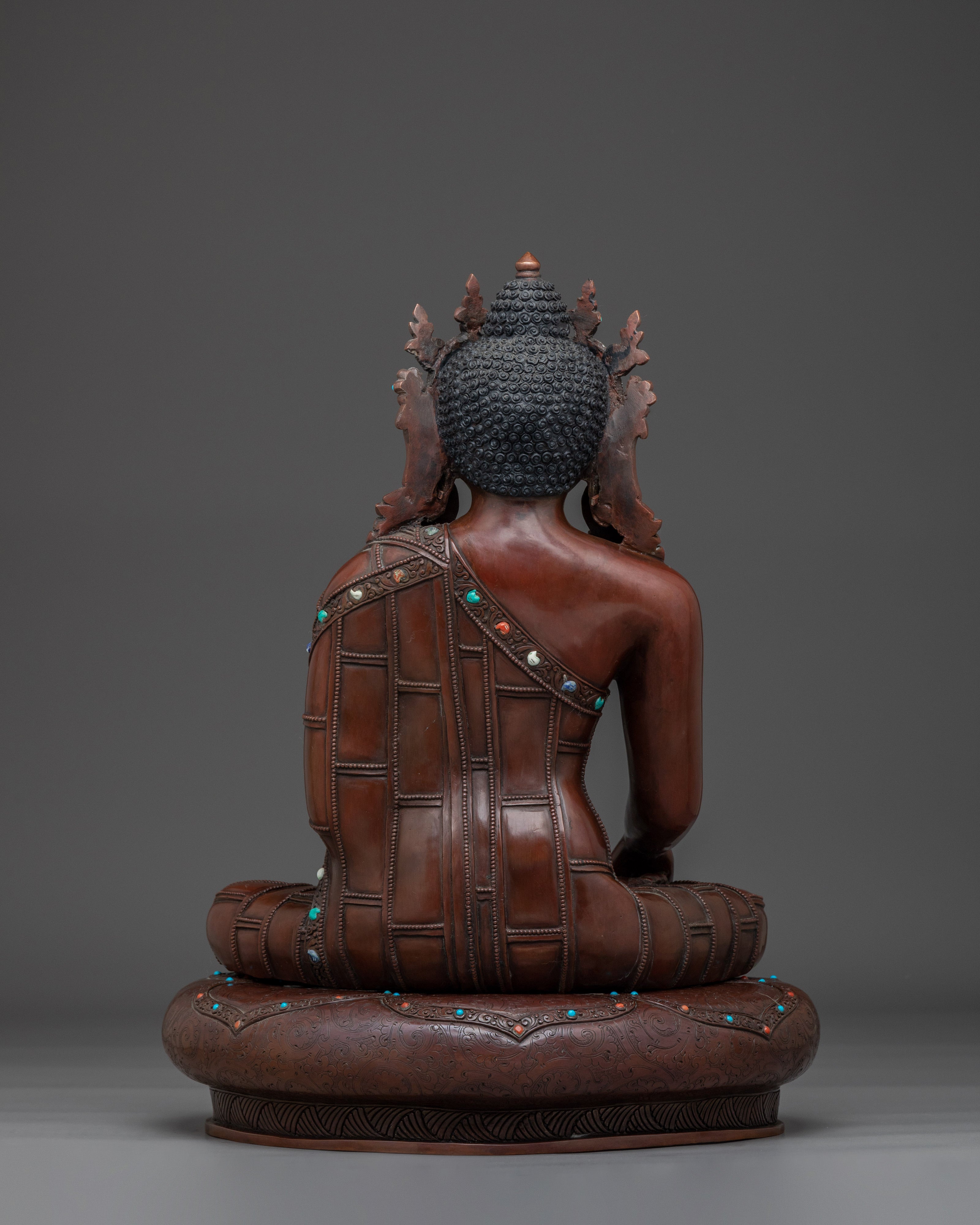 Copper Crown Shakyamuni Buddha Statue for Dharma Decor
