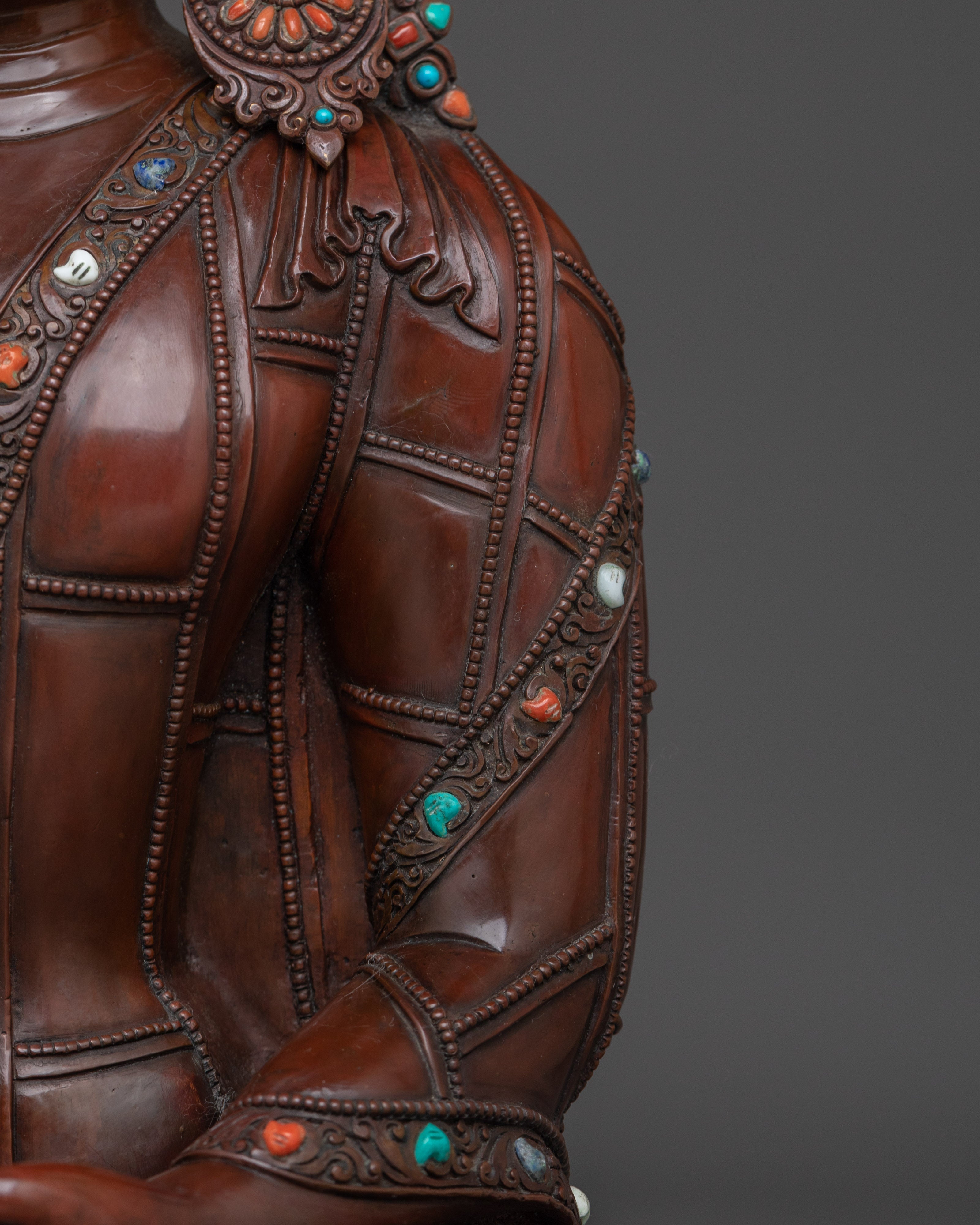 Copper Crown Shakyamuni Buddha Statue for Dharma Decor