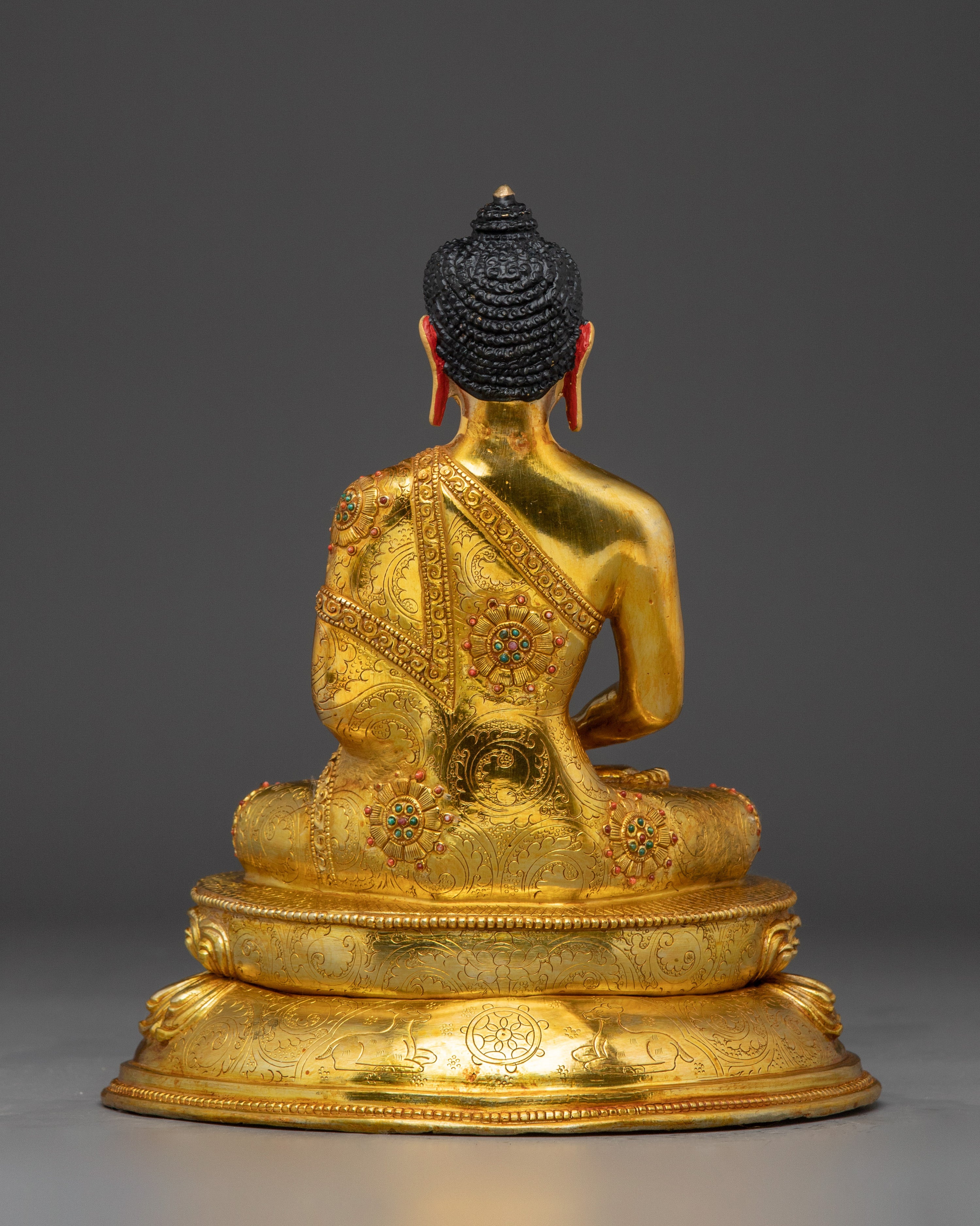 Handcrafted Gold Gilded Amitabha Buddha Copper Sculpture | Sacred Altar Decor