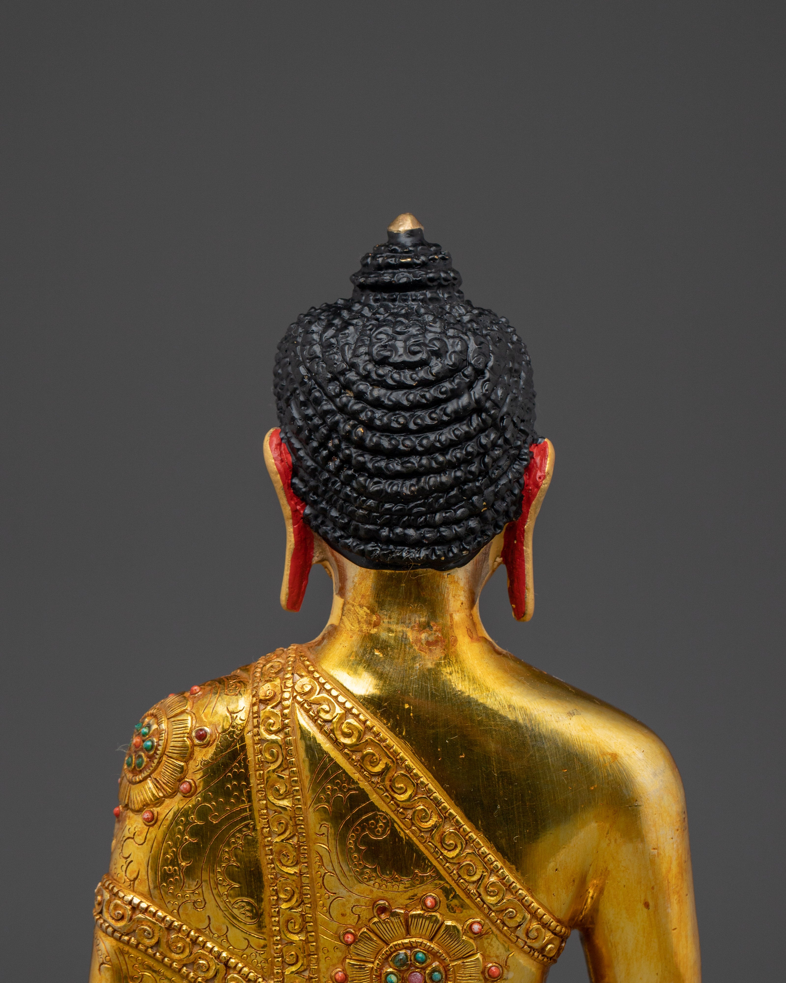 Handcrafted Gold Gilded Amitabha Buddha Copper Sculpture | Sacred Altar Decor