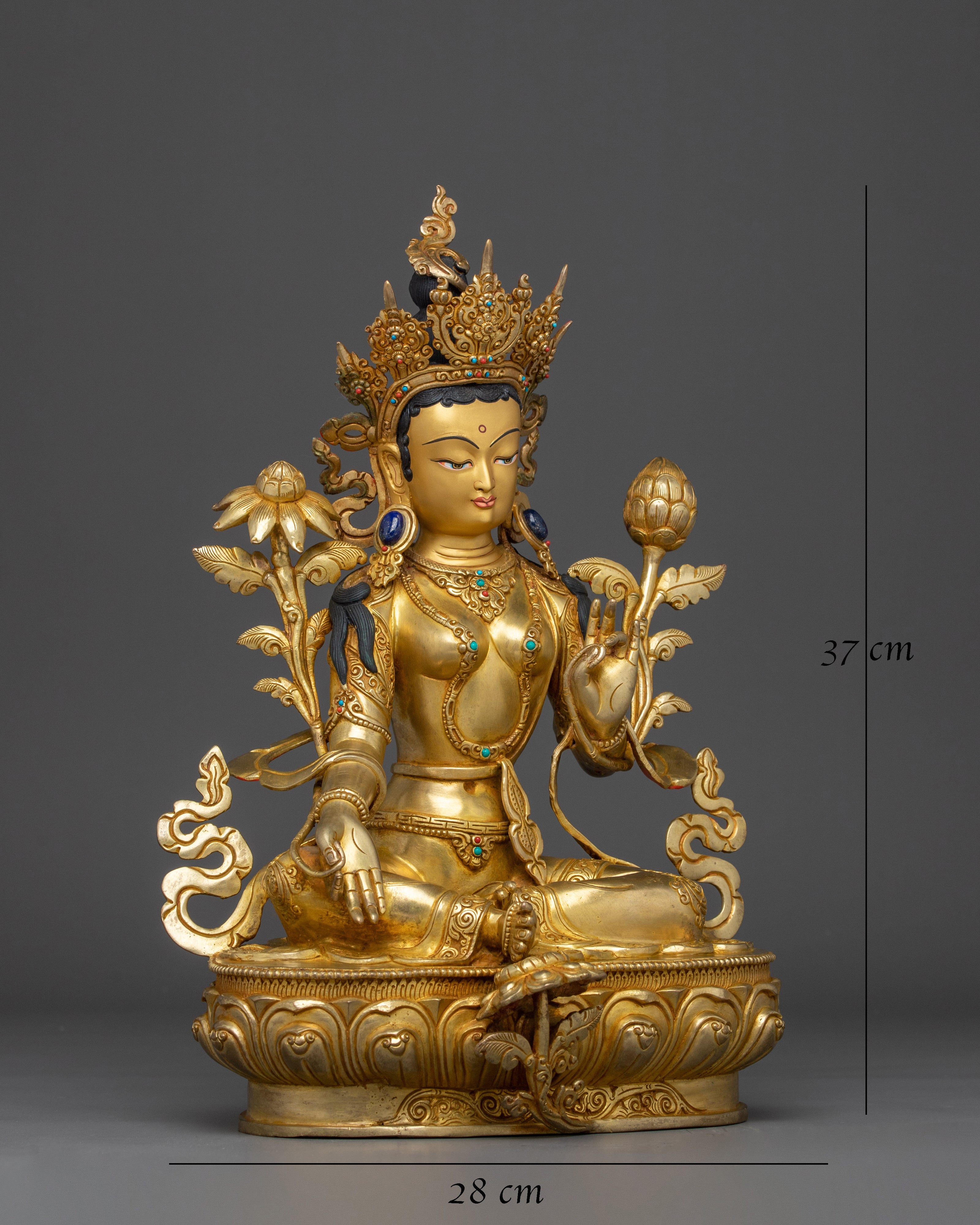 Sacred Green Tara Goddess Sculpture 