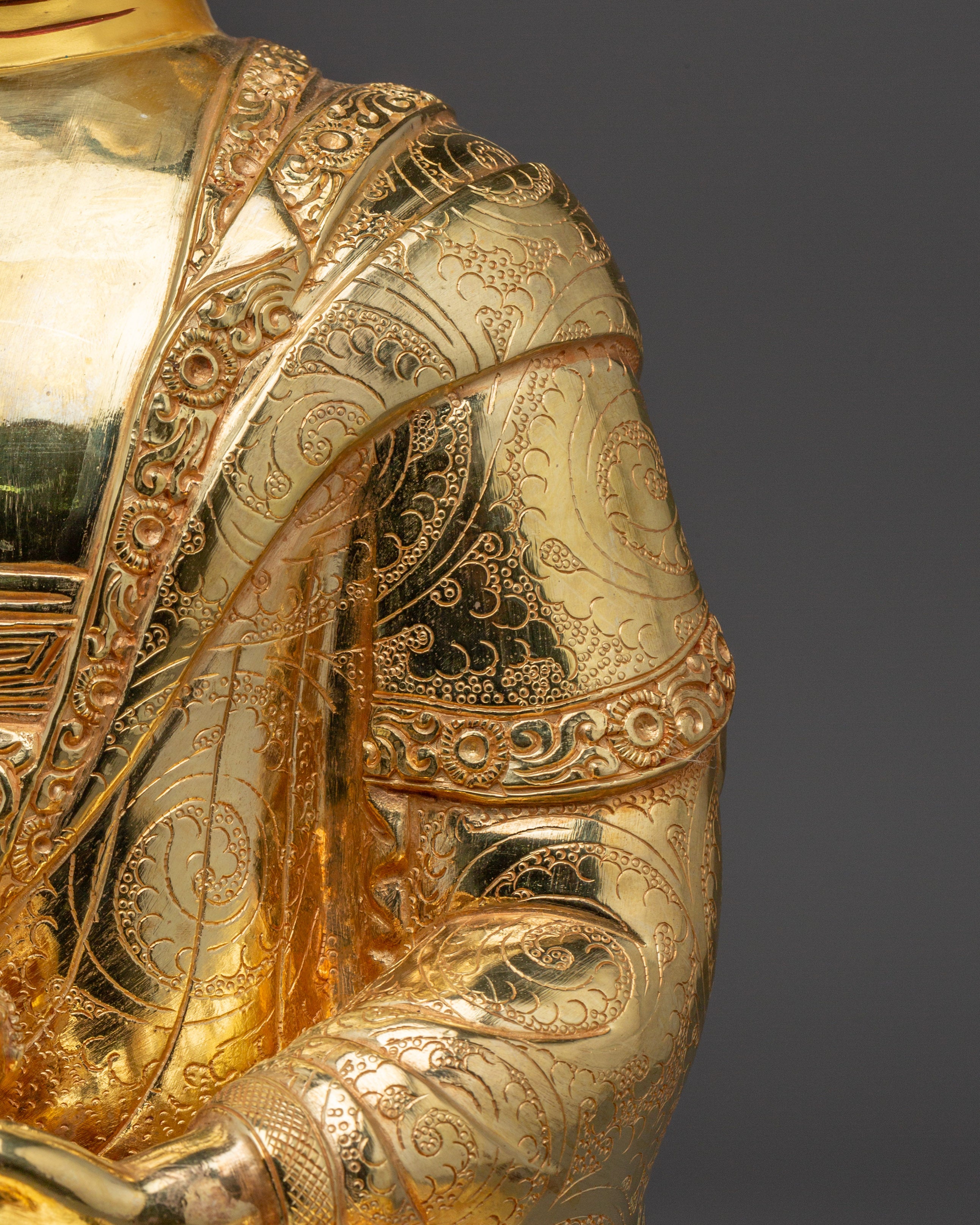 Gold Gilded Copper Shakyamuni Buddha Statue | Perfect for Meditation and Altar Decor