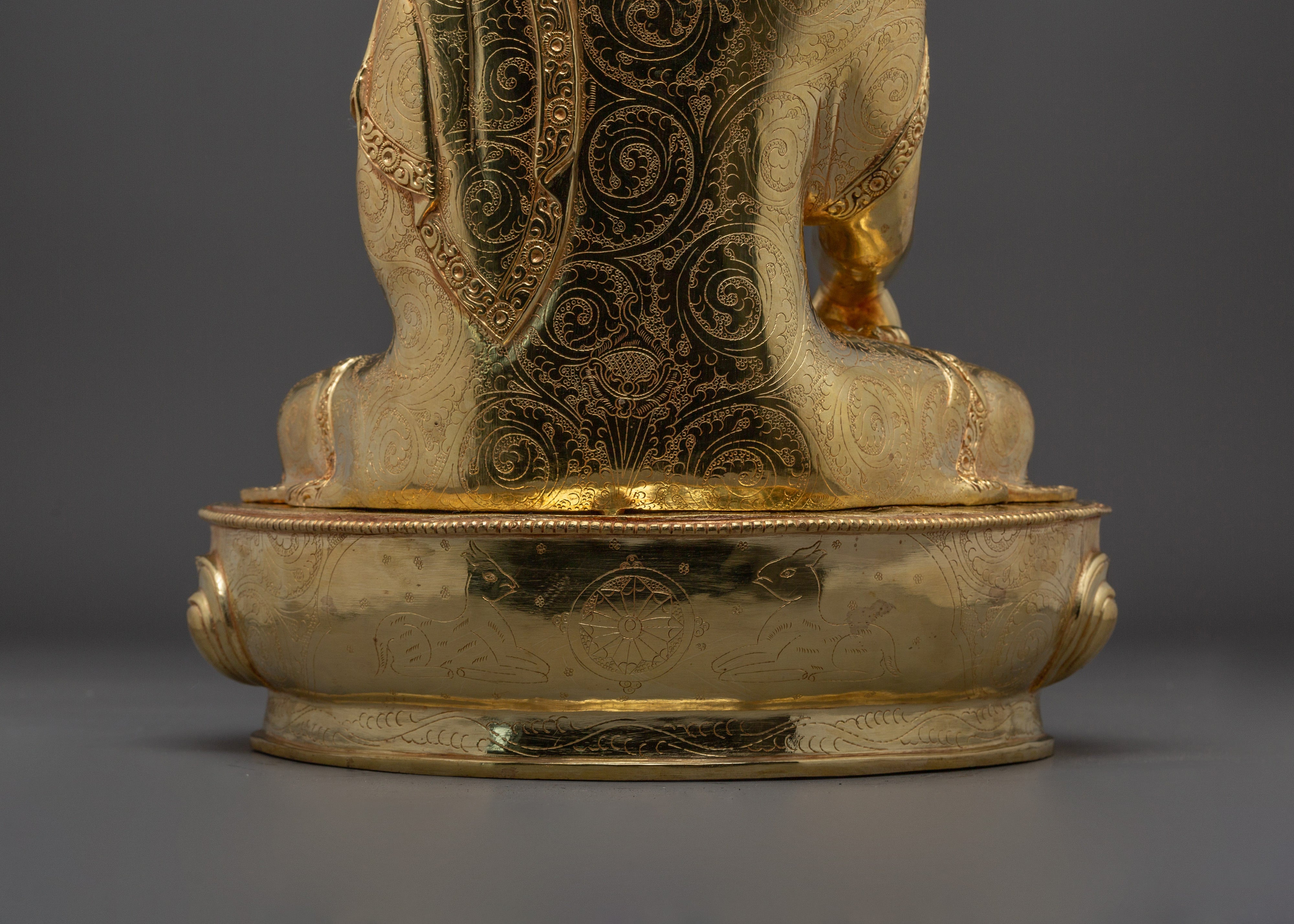 Gold Gilded Copper Shakyamuni Buddha Statue | Perfect for Meditation and Altar Decor