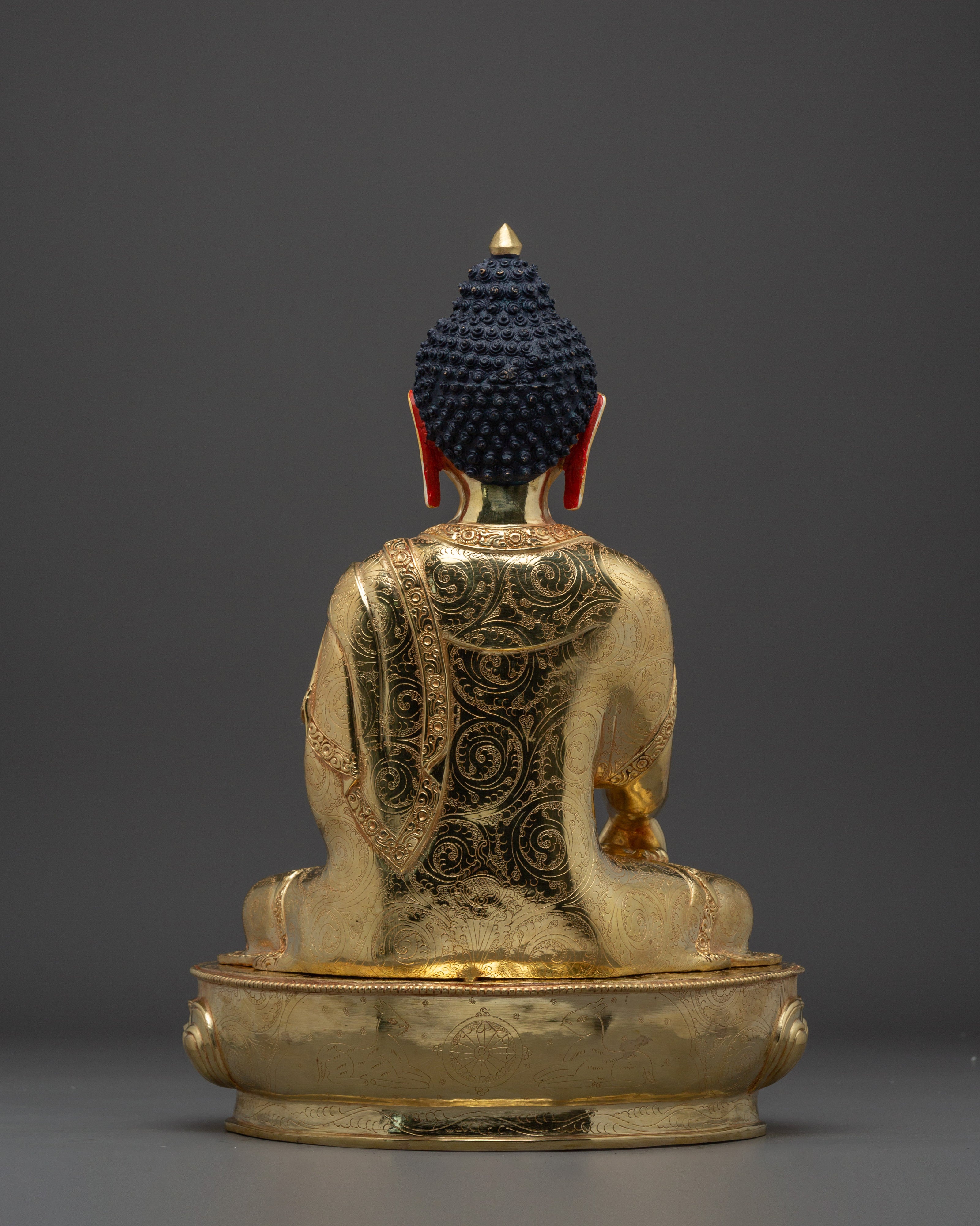 Gold Gilded Copper Shakyamuni Buddha Statue | Perfect for Meditation and Altar Decor