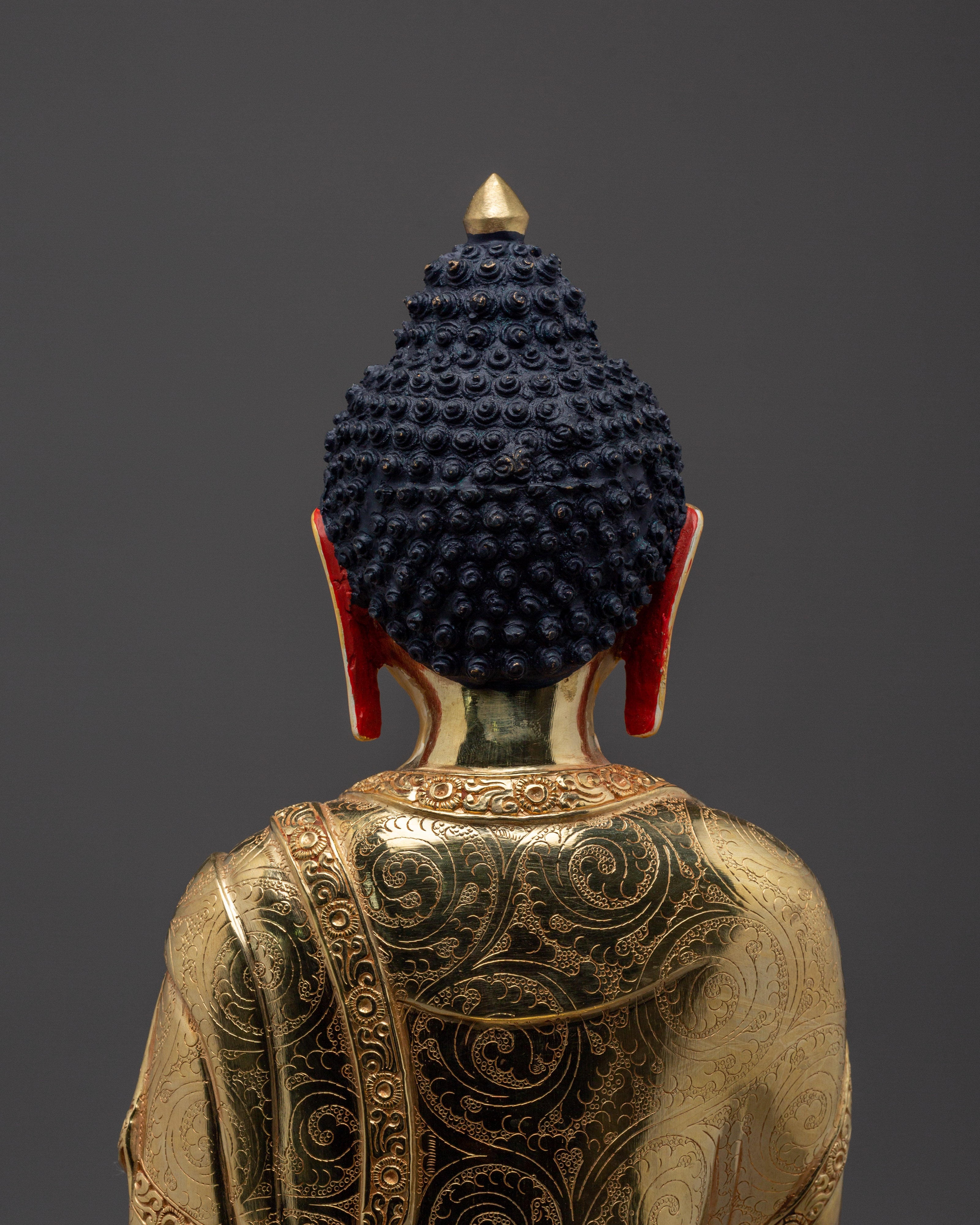 Gold Gilded Copper Shakyamuni Buddha Statue | Perfect for Meditation and Altar Decor