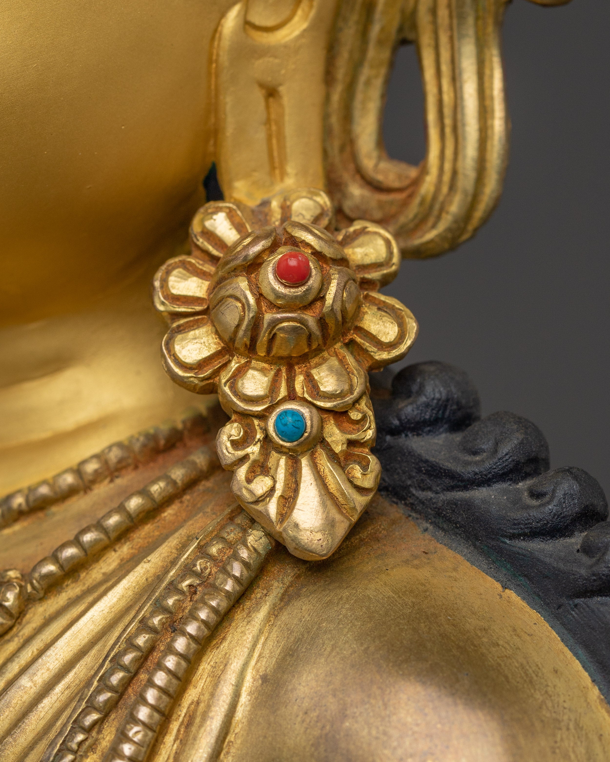 Gold Gilded Ratnasambhara Buddha Statue | Tibetan Buddha of Wealth and Abundance