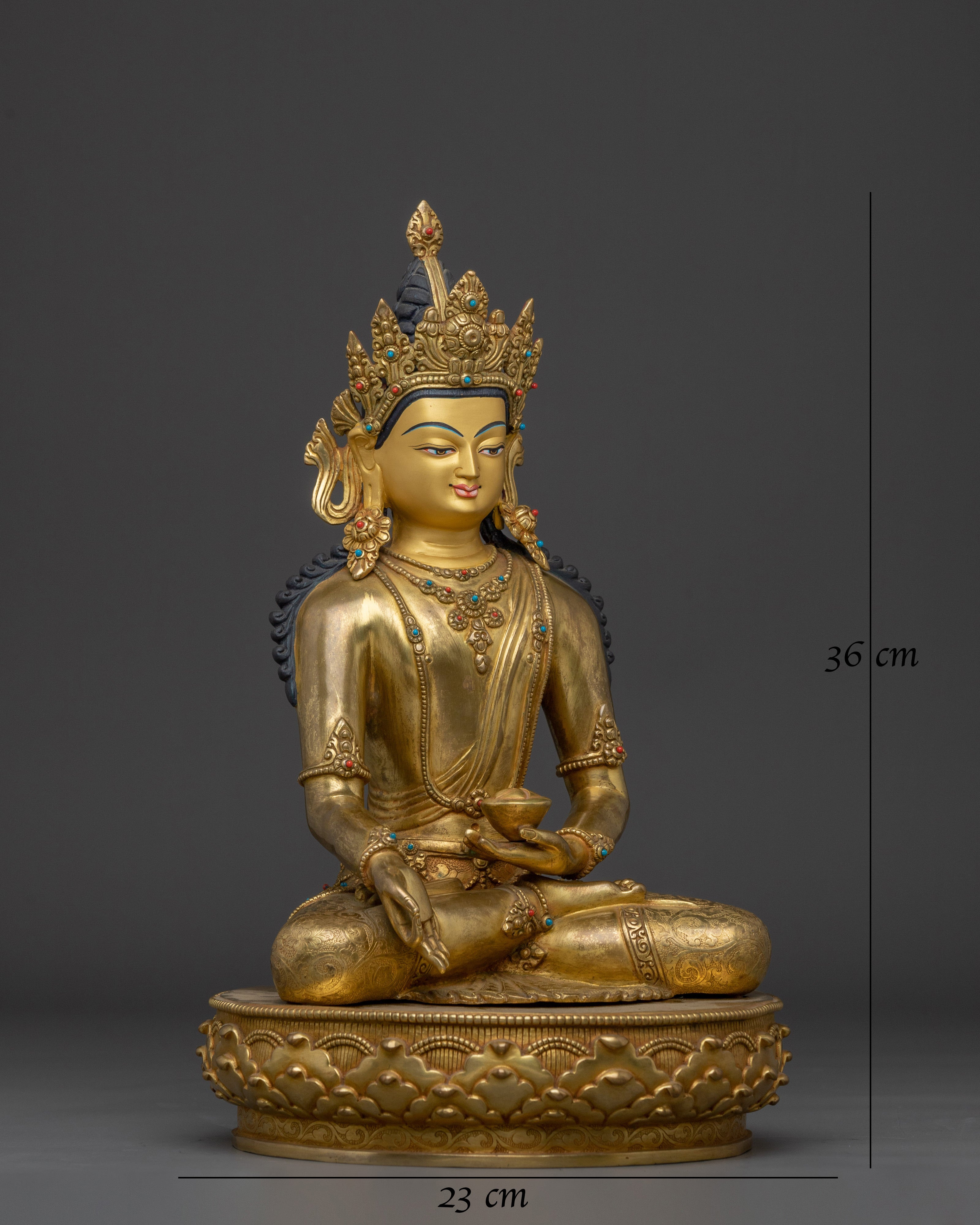 Gold Gilded Ratnasambhara Buddha Statue