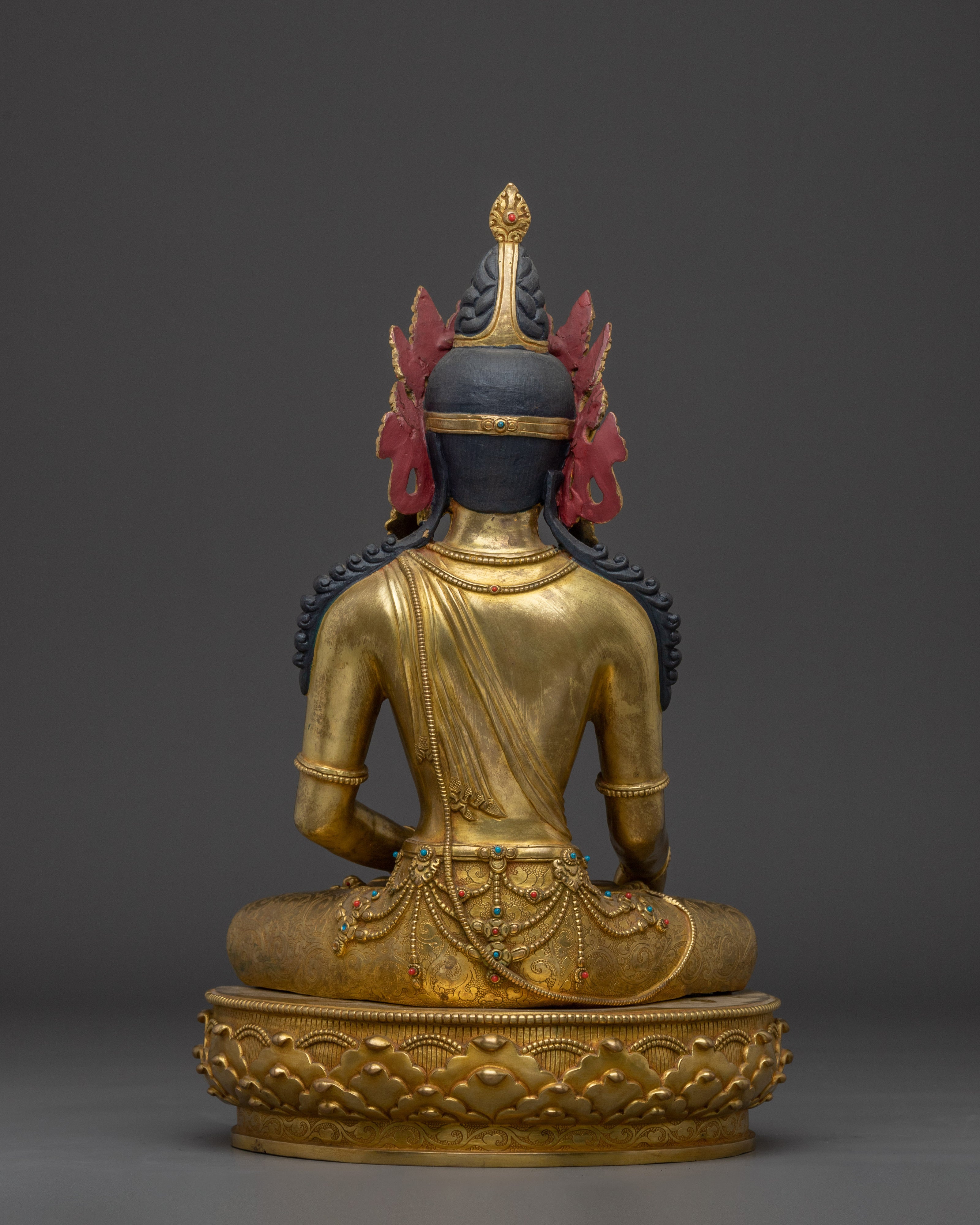 Gold Gilded Ratnasambhara Buddha Statue | Tibetan Buddha of Wealth and Abundance