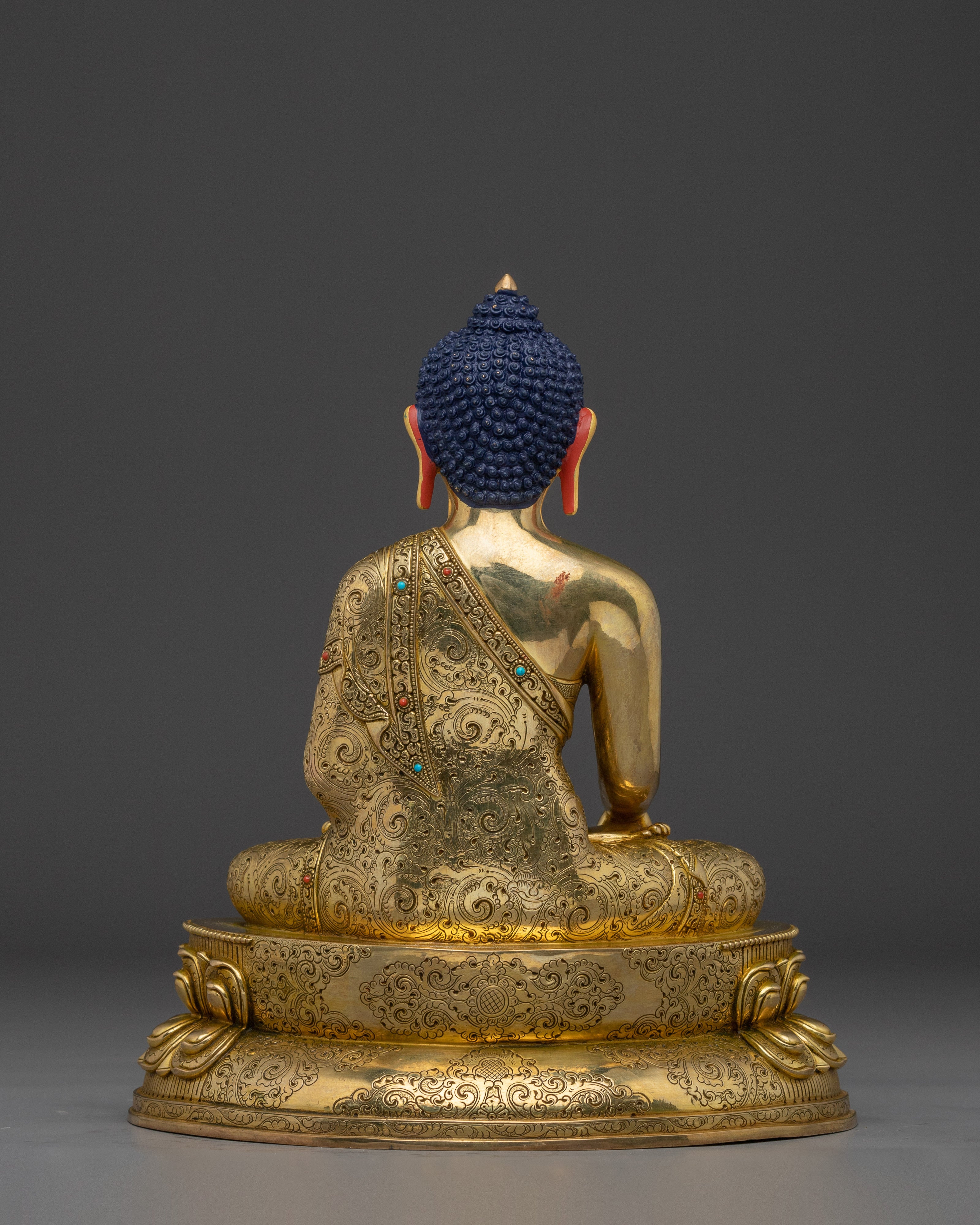 Shakyamuni Buddha Statue in 24K Gold Gilding | Sacred Buddha Sculpture for Meditation
