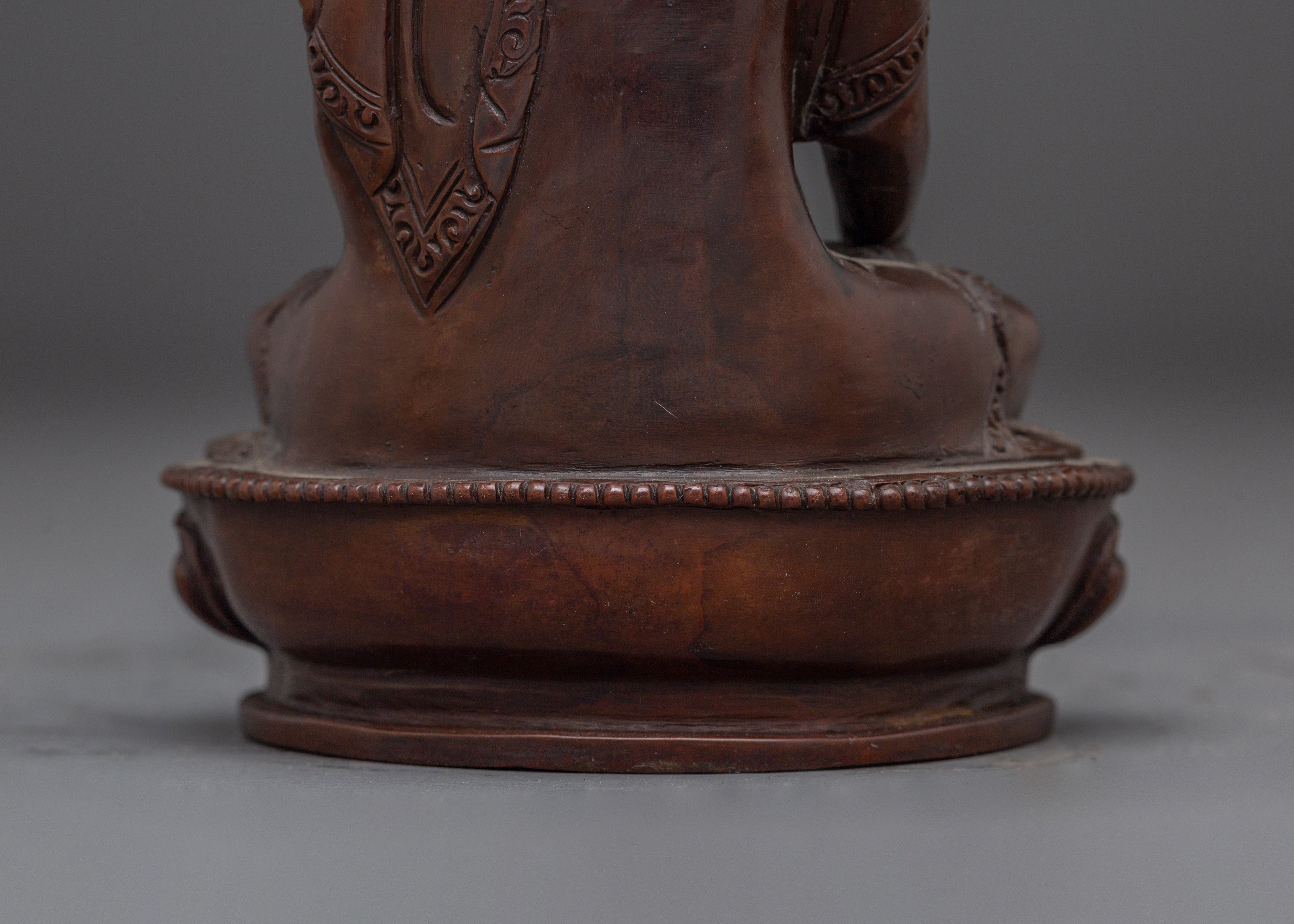 Oxidized Peace Symbol Shakyamuni Buddha Statue | Gautama Buddha Artwork