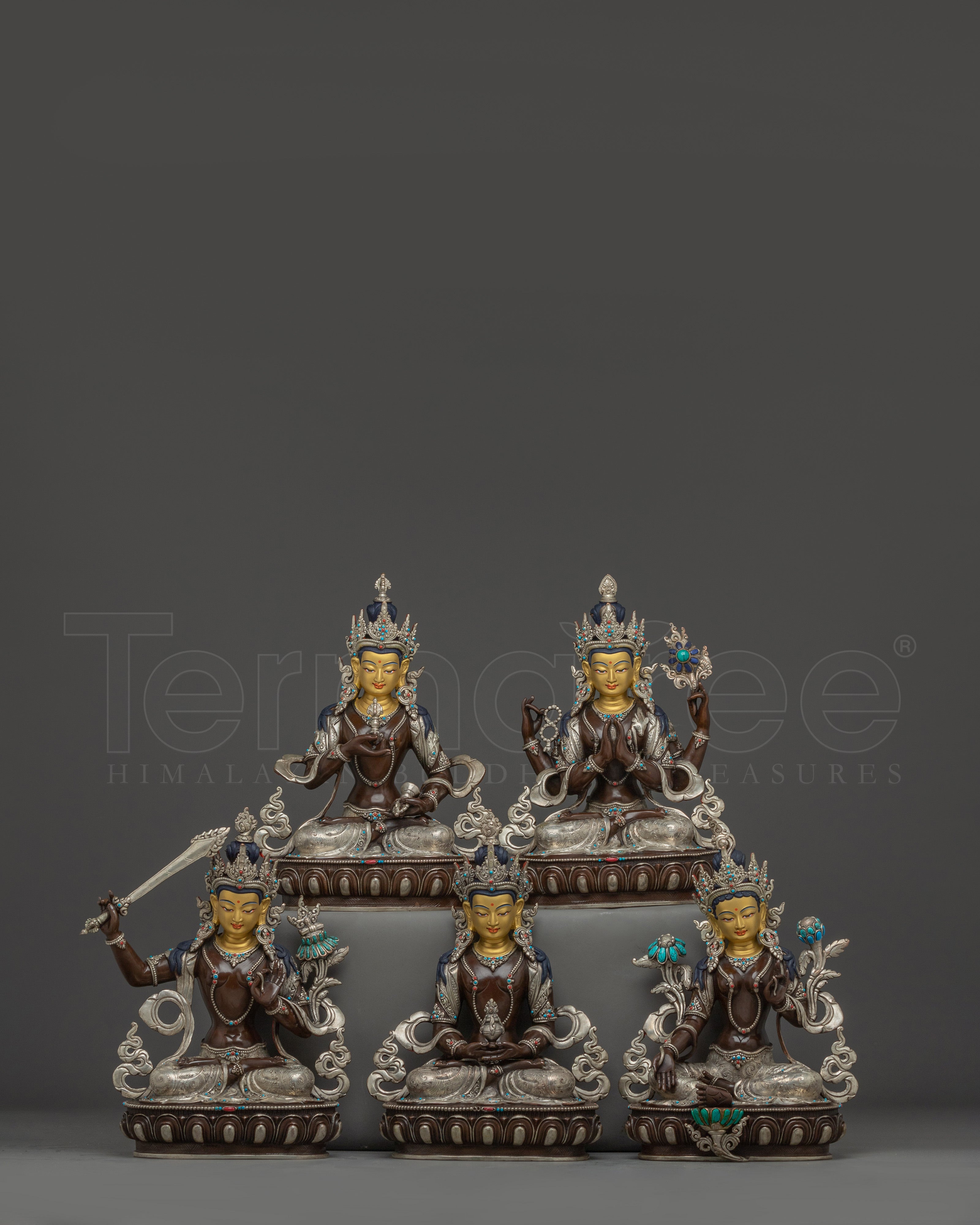 Five Bodhisattva Statue Set | Five Enlightened Being