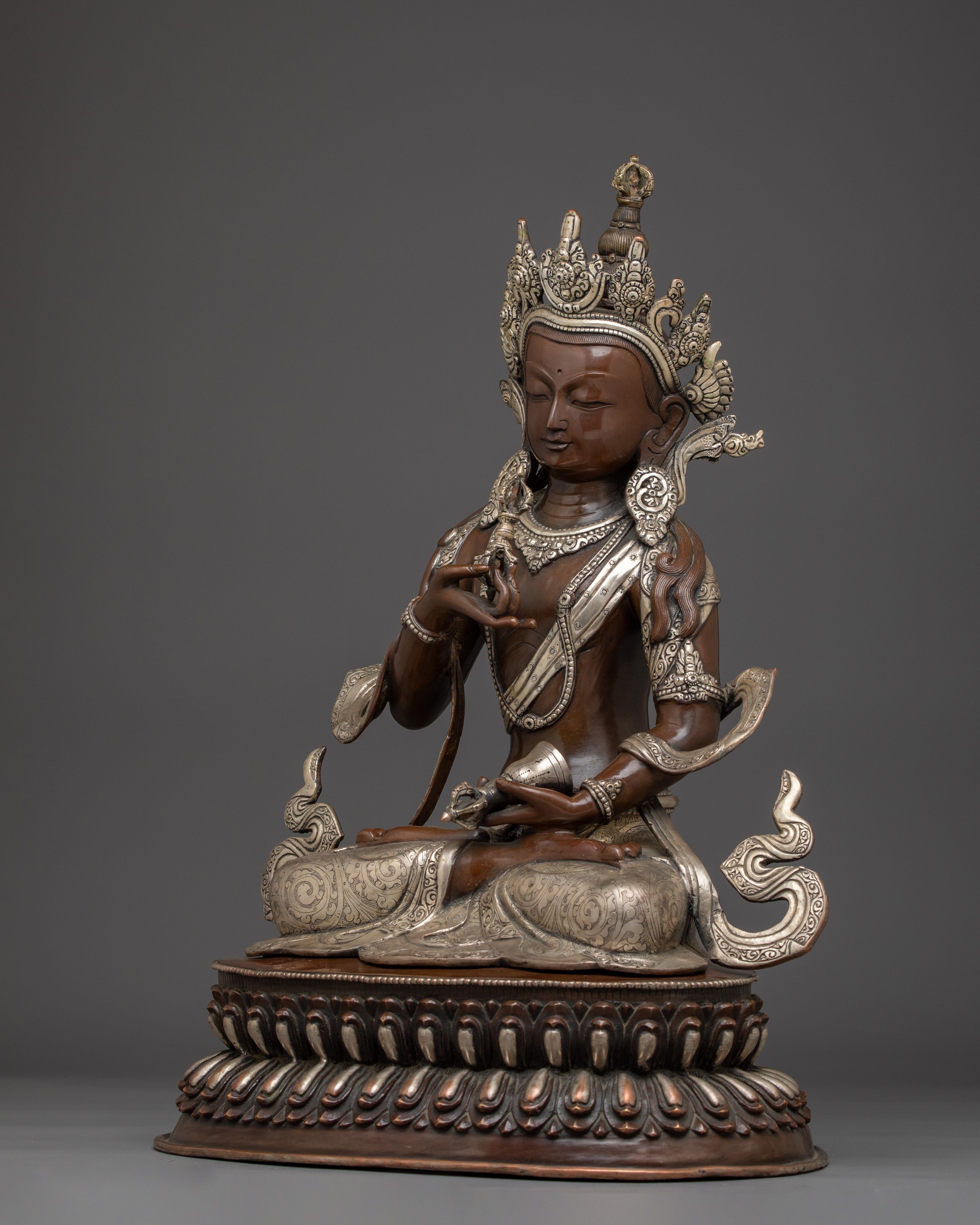 Oxidized Dorje Sempa Statue | Vajrasattva - Tibetan Purification Deity