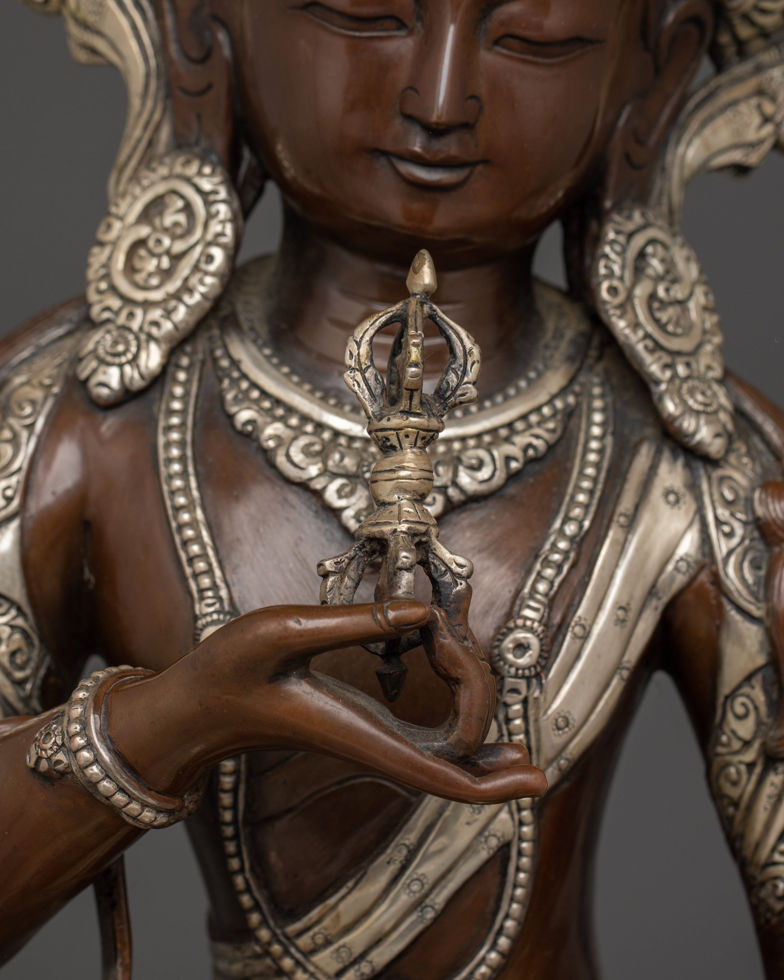 Oxidized Dorje Sempa Statue | Vajrasattva - Tibetan Purification Deity