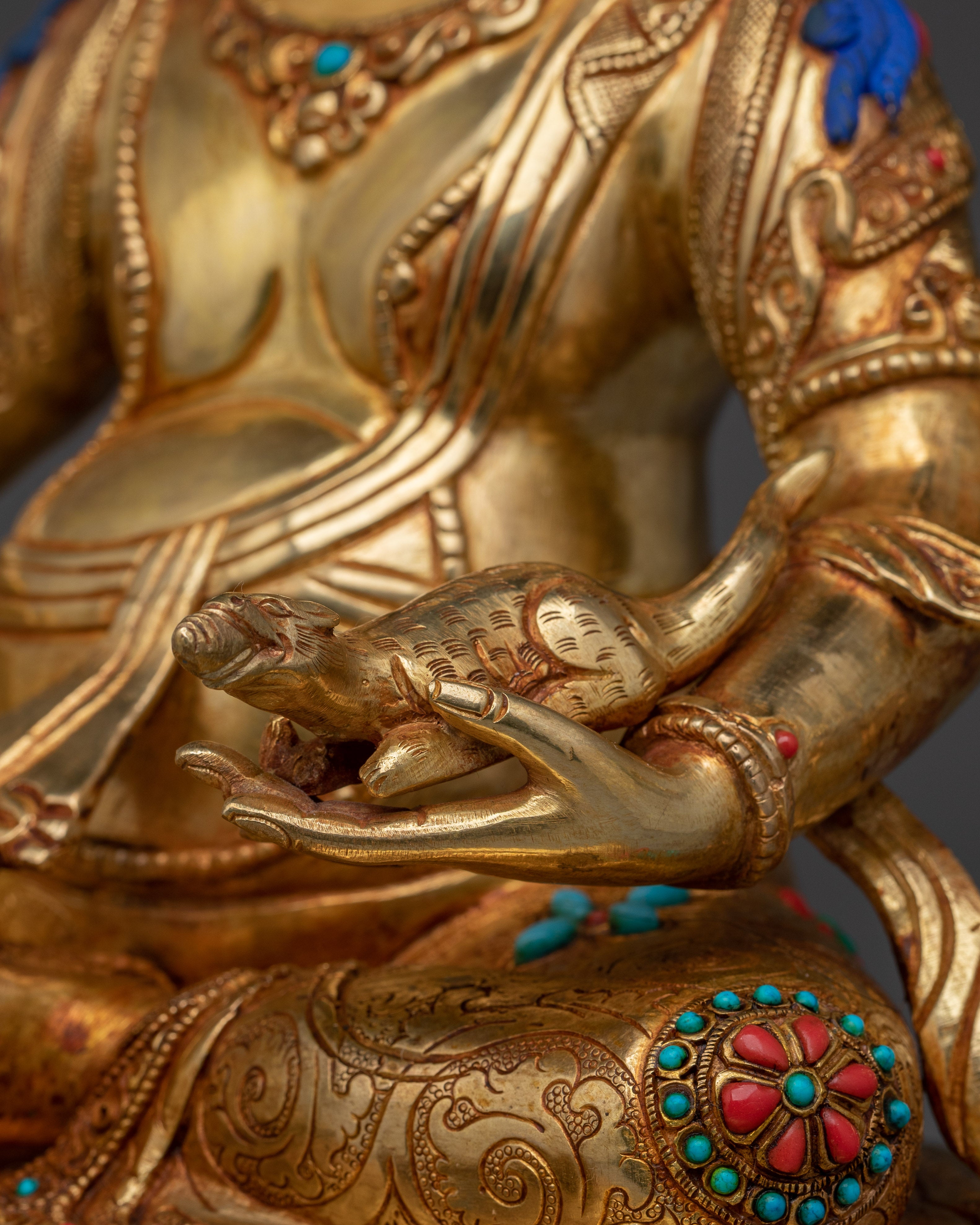 Handcrafted Buddhist Statue of Dzambhala | Wealth Deity Sculpture