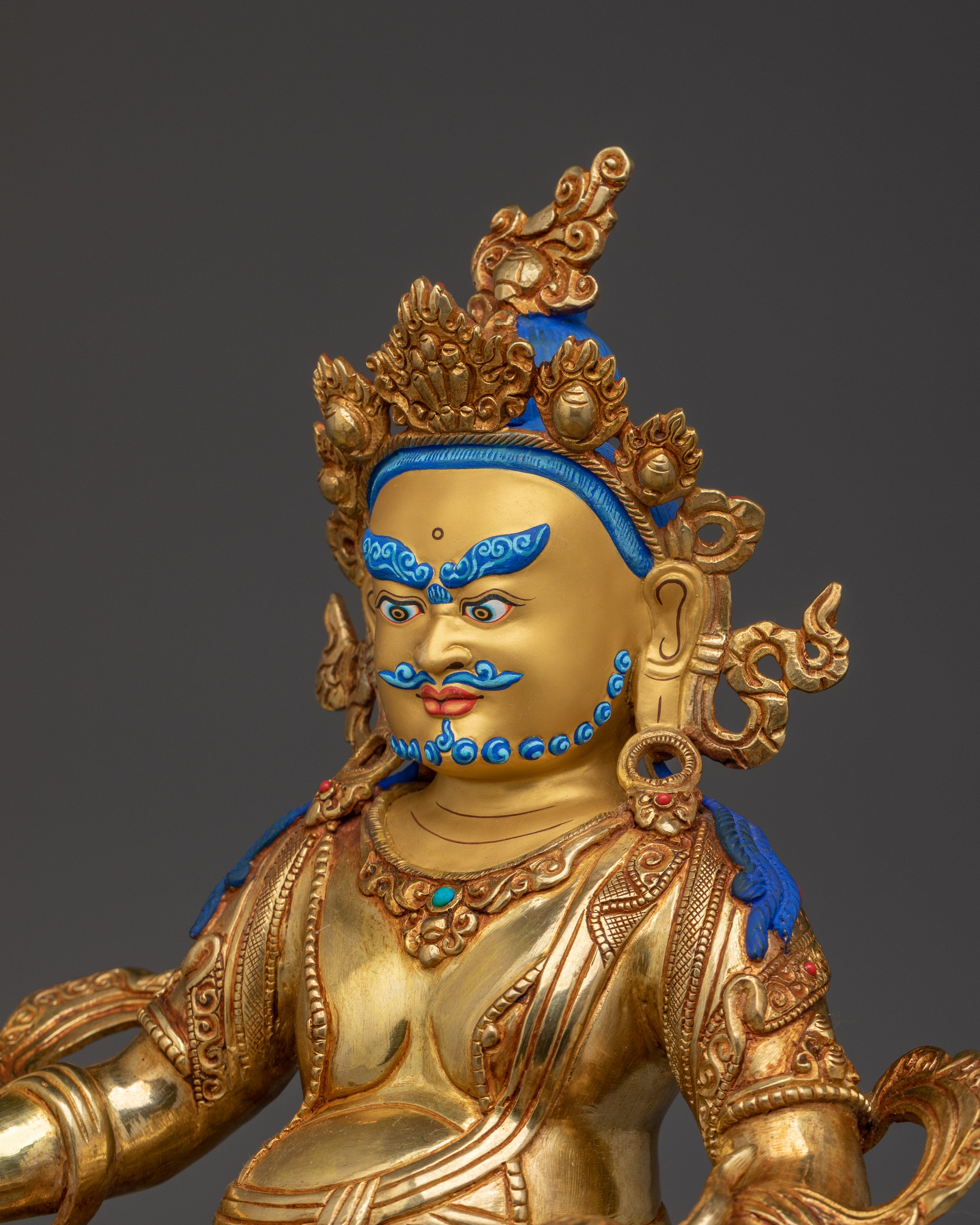 Handcrafted Buddhist Statue of Dzambhala | Wealth Deity Sculpture
